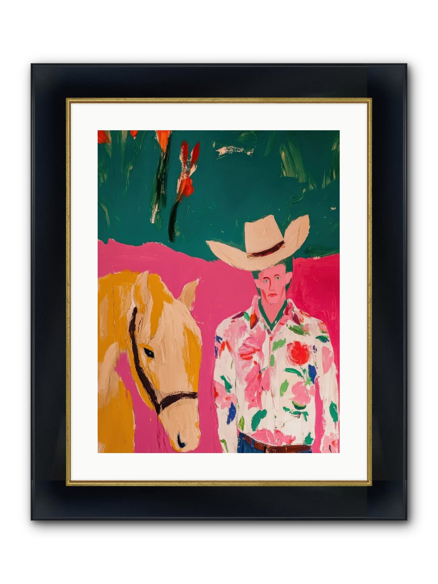Last Lasso Framed Print - Wide Black w/Gold 18x24