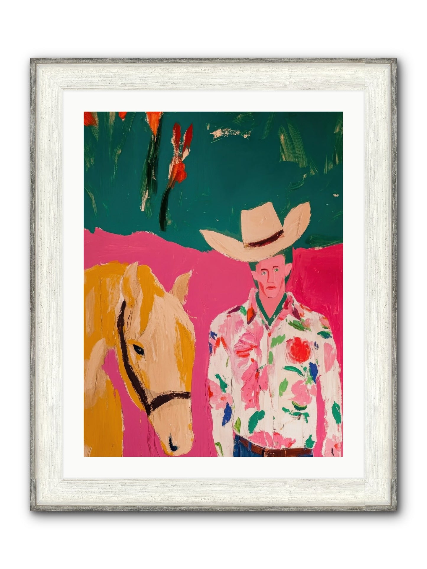 Last Lasso Framed Print - Driftwood White 24x32
