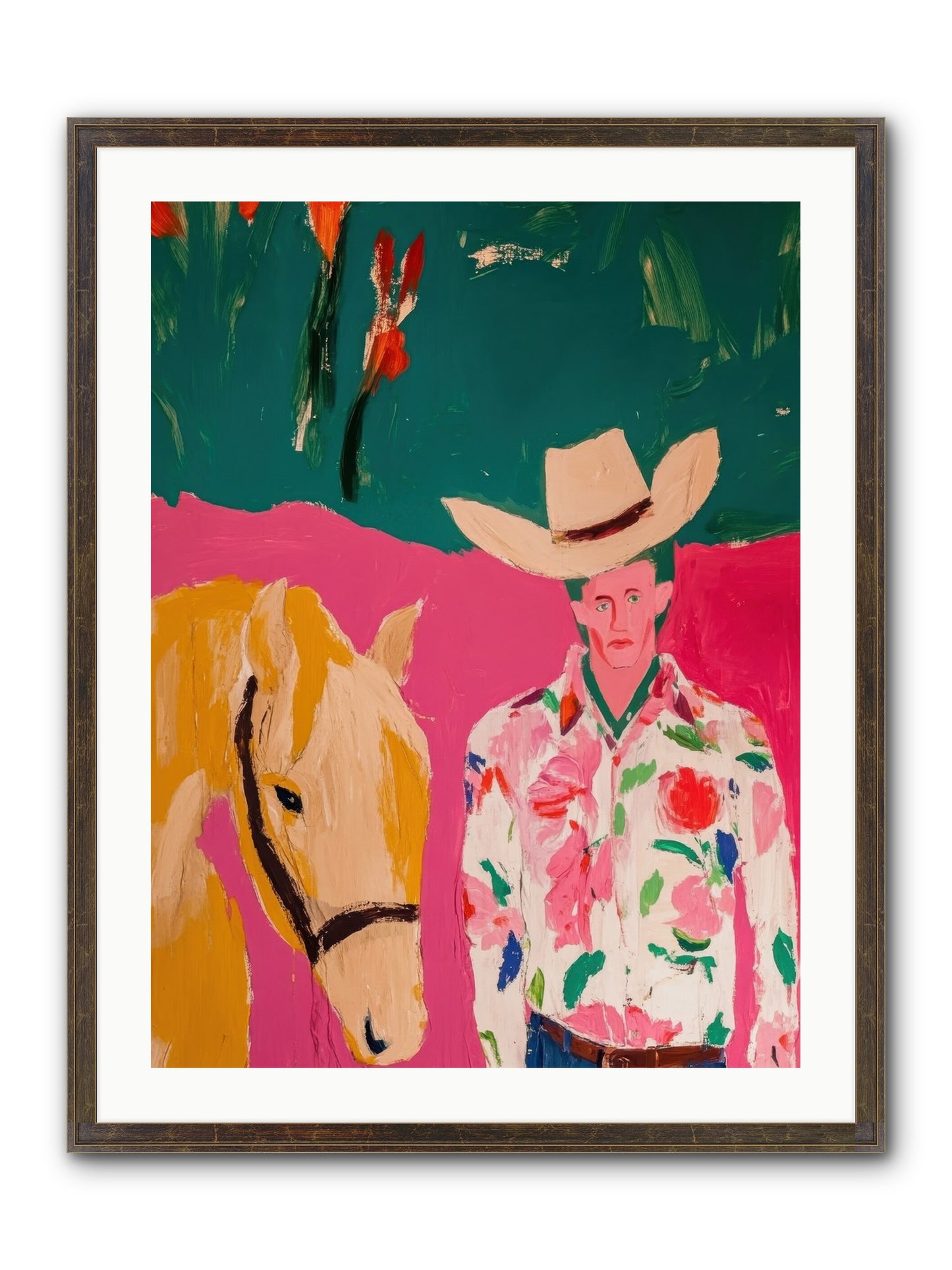 Last Lasso Framed Print - Slimwoods Black/Gold 24x32