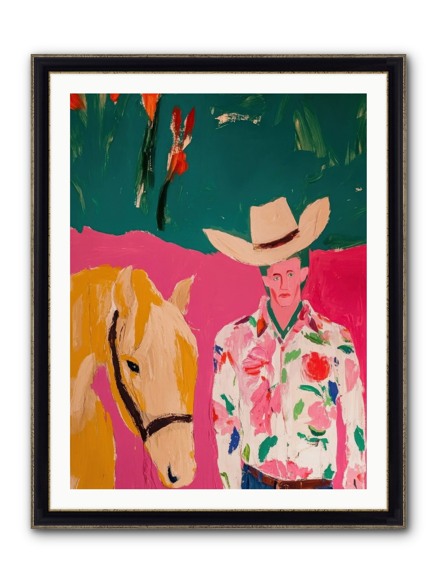 Last Lasso Framed Print - Black & Gold 30x40