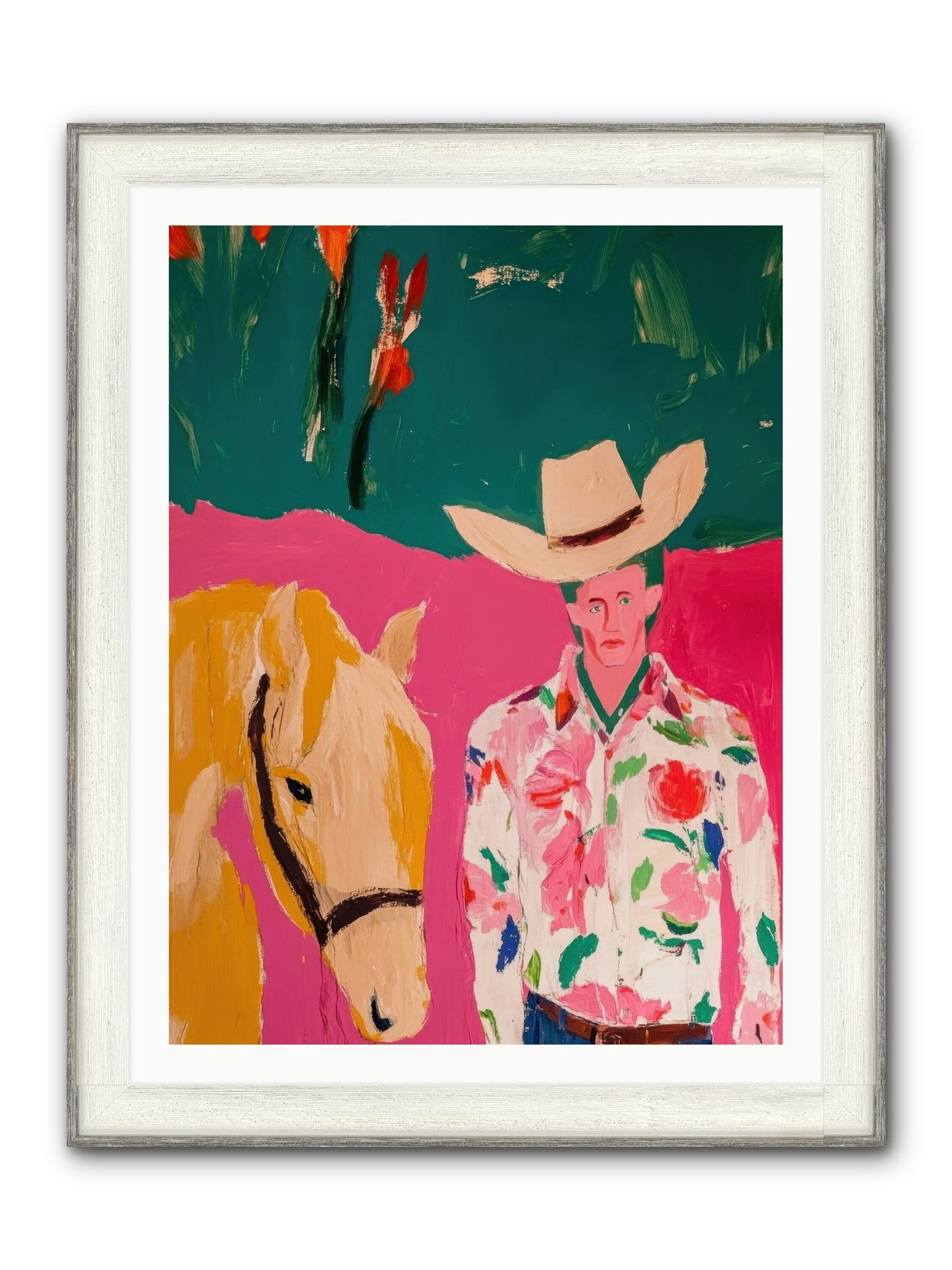 Last Lasso Framed Print - Driftwood White 30x40