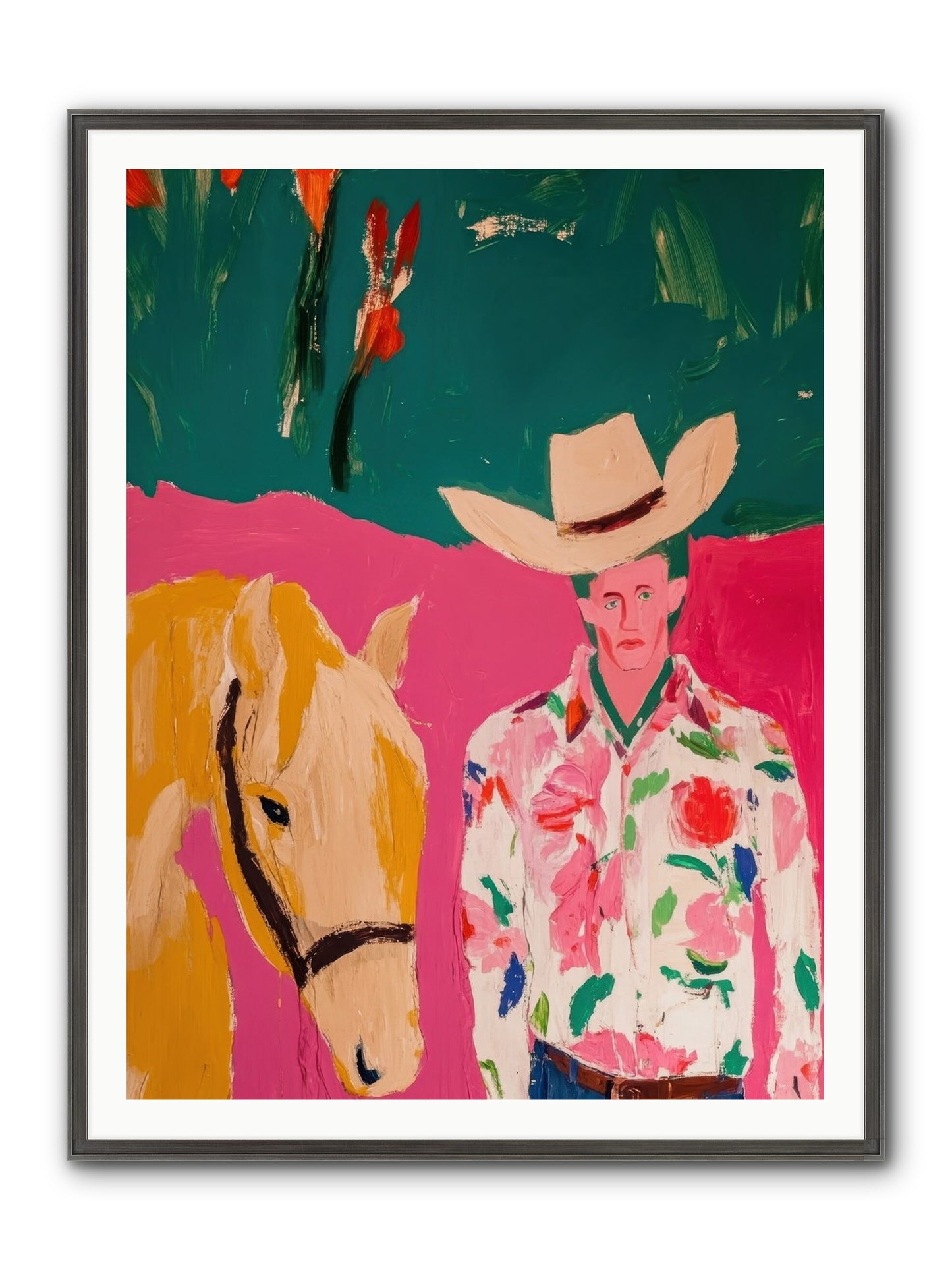 Last Lasso Framed Print - Slimwoods Black/Silver 36x48