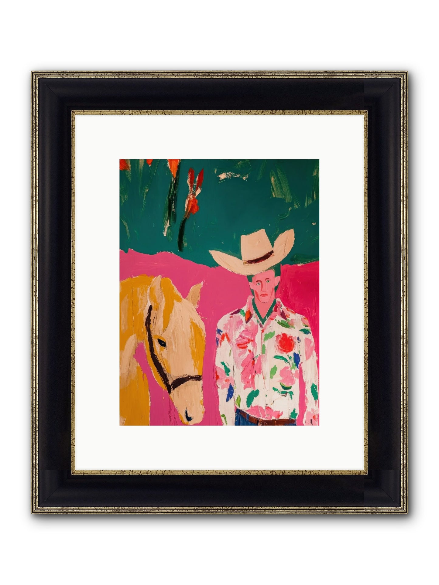 Last Lasso Framed Print - Black & Gold 9x12
