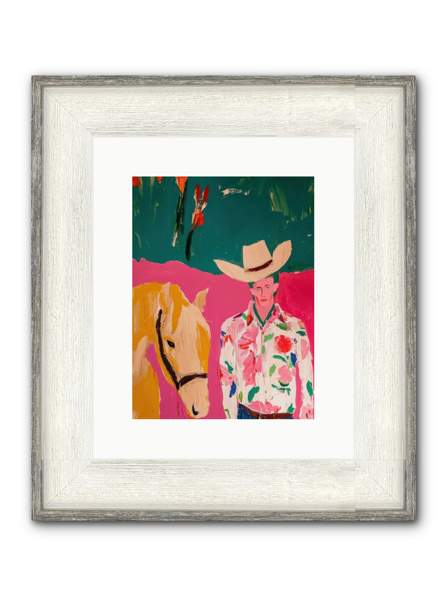 Last Lasso Framed Print - Driftwood White 9x12