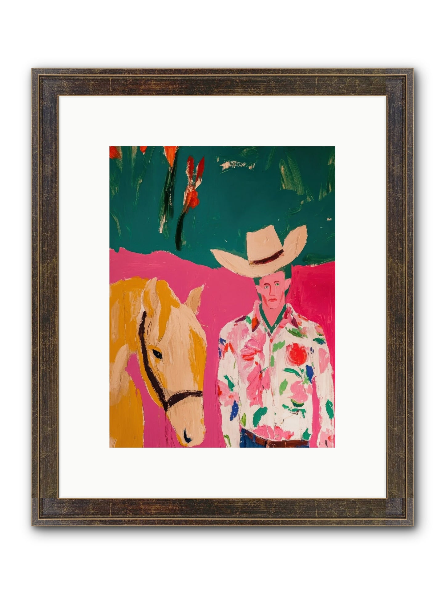 Last Lasso Framed Print - Slimwoods Black/Gold 9x12