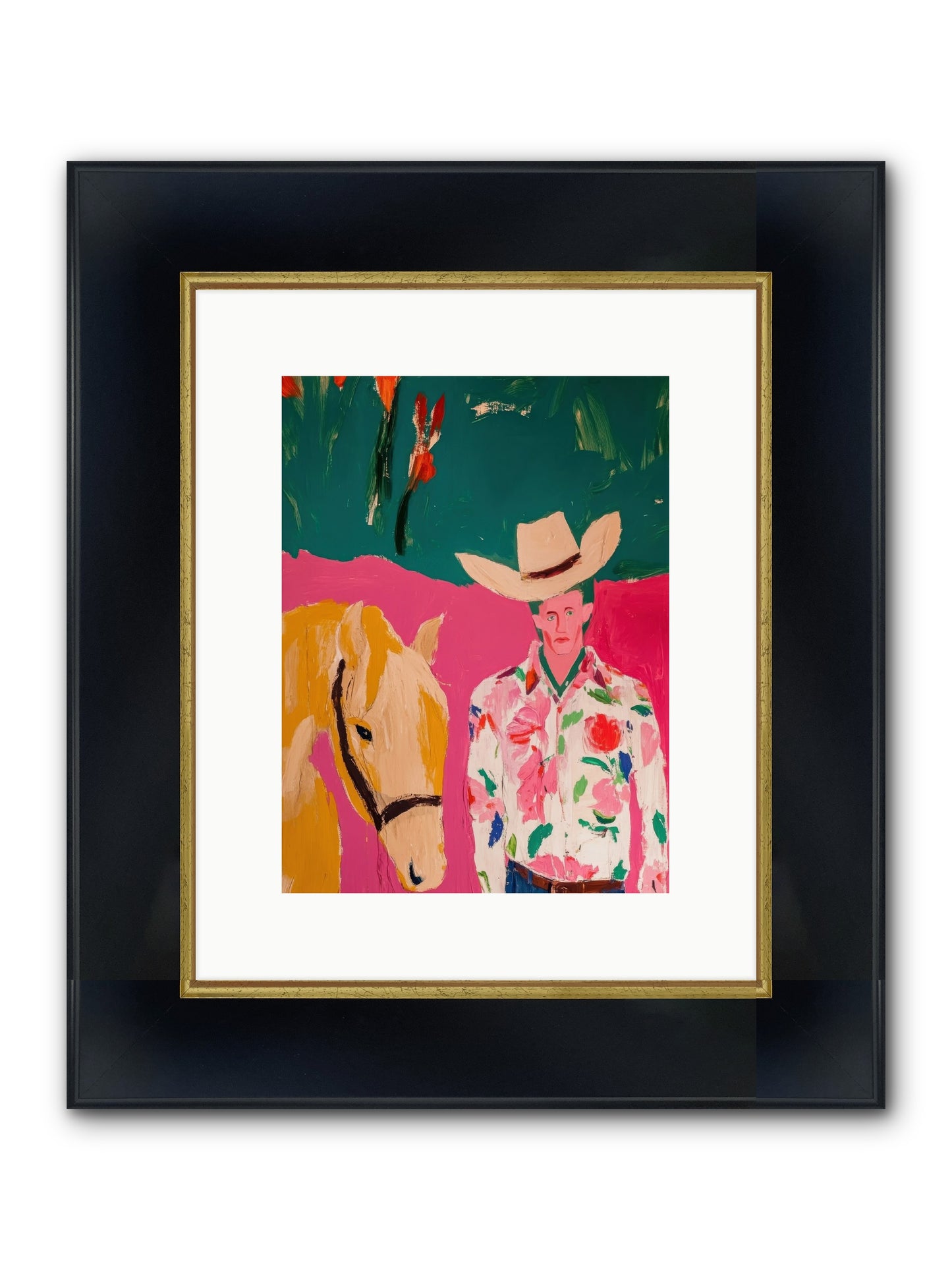 Last Lasso Framed Print - Wide Black w/Gold 9x12