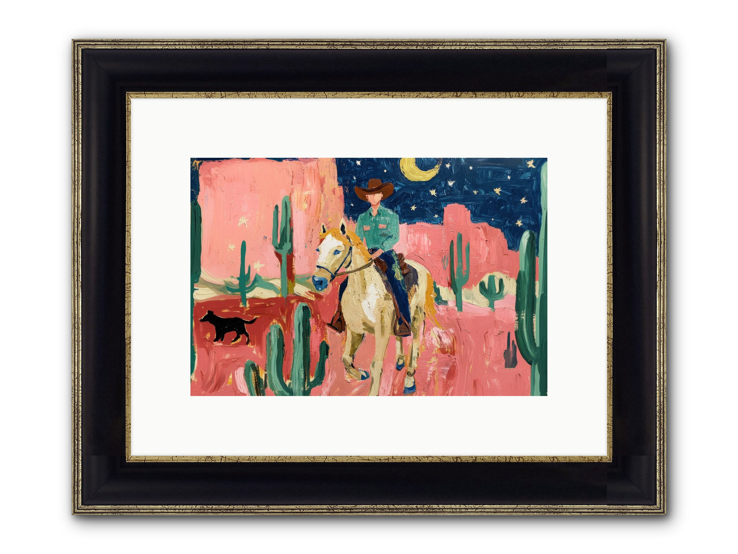 Last Roundup Framed Print - Black & Gold 12x8