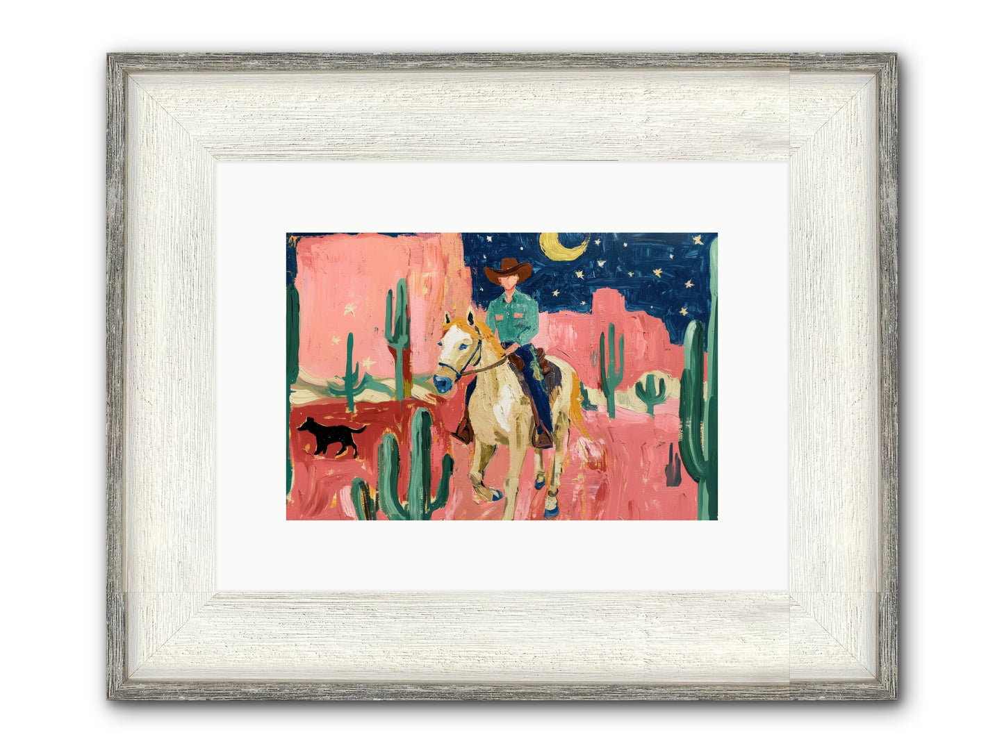 Last Roundup Framed Print - Driftwood White 12x8