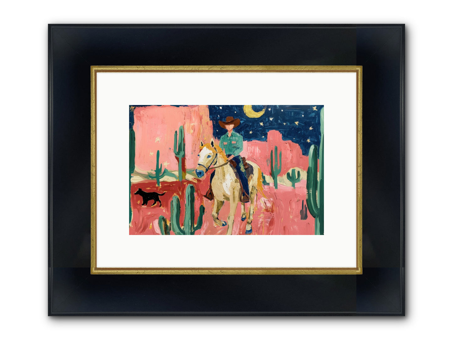 Last Roundup Framed Print - Wide Black w/Gold 12x8