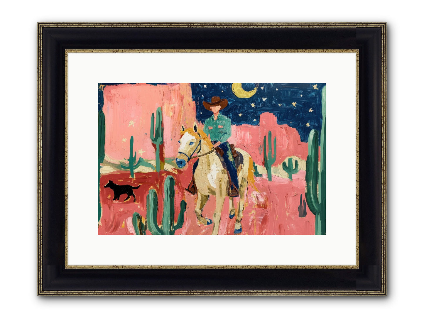 Last Roundup Framed Print - Black & Gold 15x10