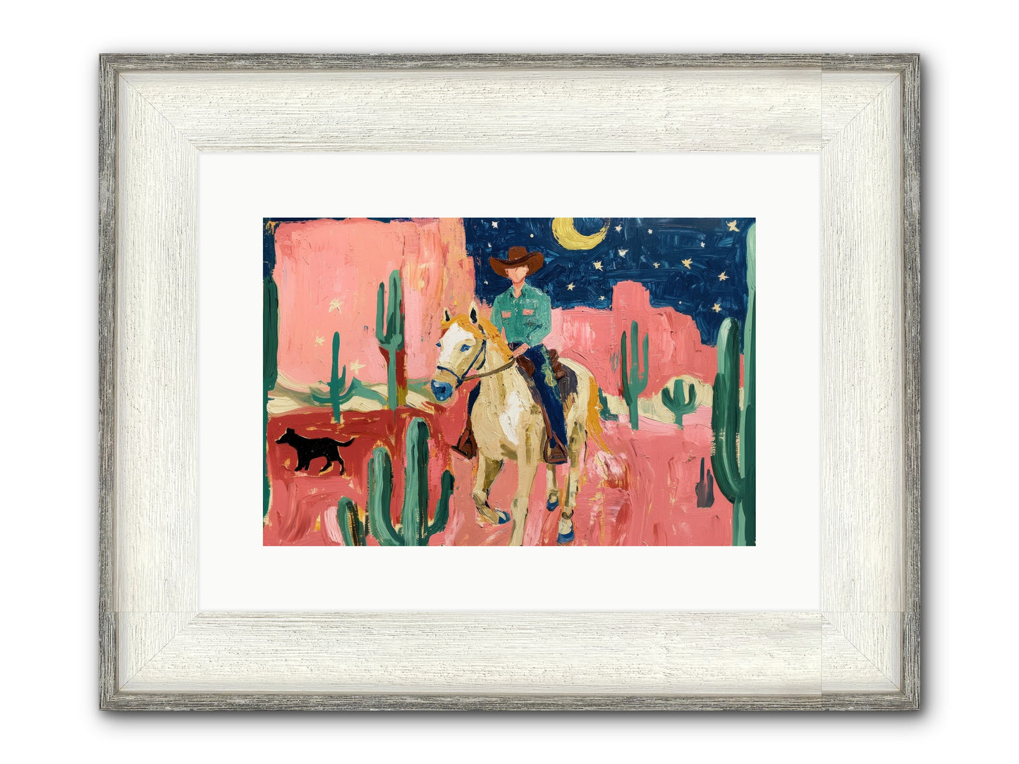 Last Roundup Framed Print - Driftwood White 15x10