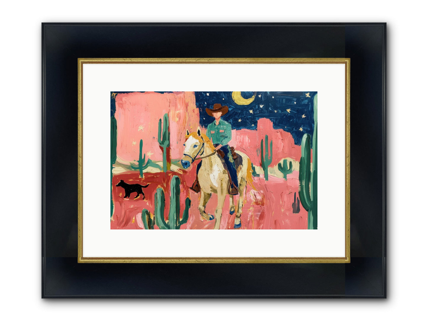 Last Roundup Framed Print - Wide Black w/Gold 15x10
