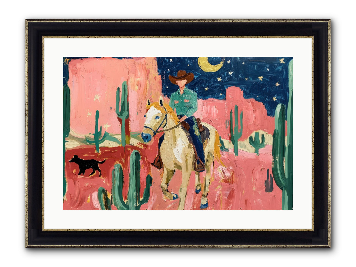 Last Roundup Framed Print - Black & Gold 24x16