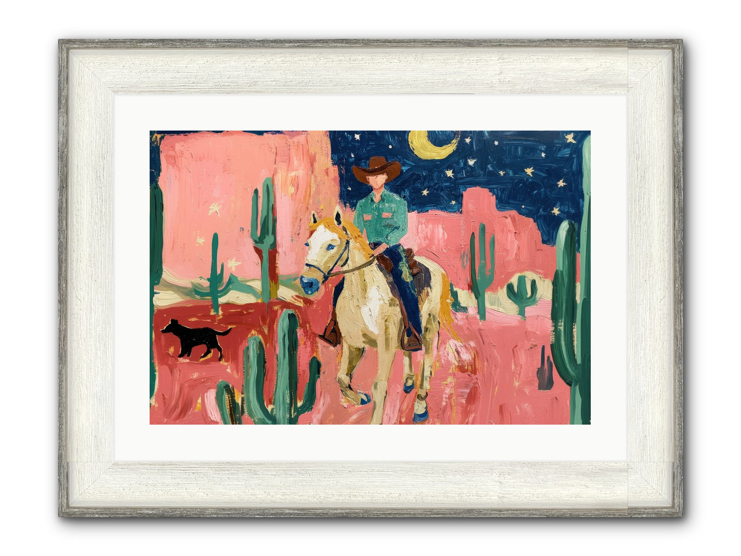 Last Roundup Framed Print - Driftwood White 24x16
