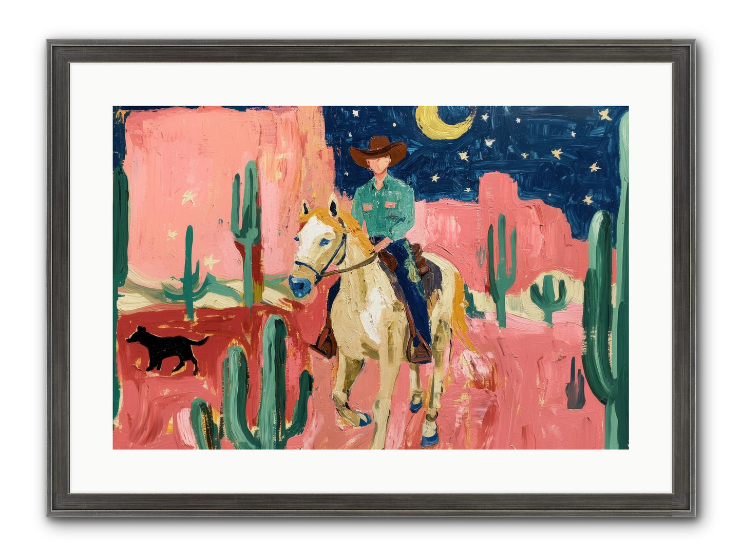 Last Roundup Framed Print - Slimwoods Black/Silver 24x16