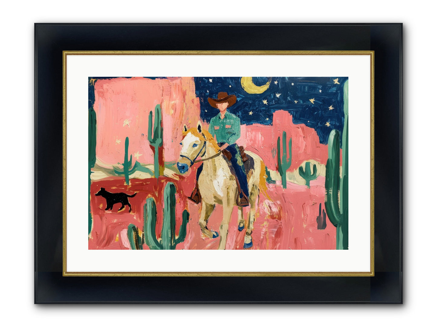Last Roundup Framed Print - Wide Black w/Gold 24x16