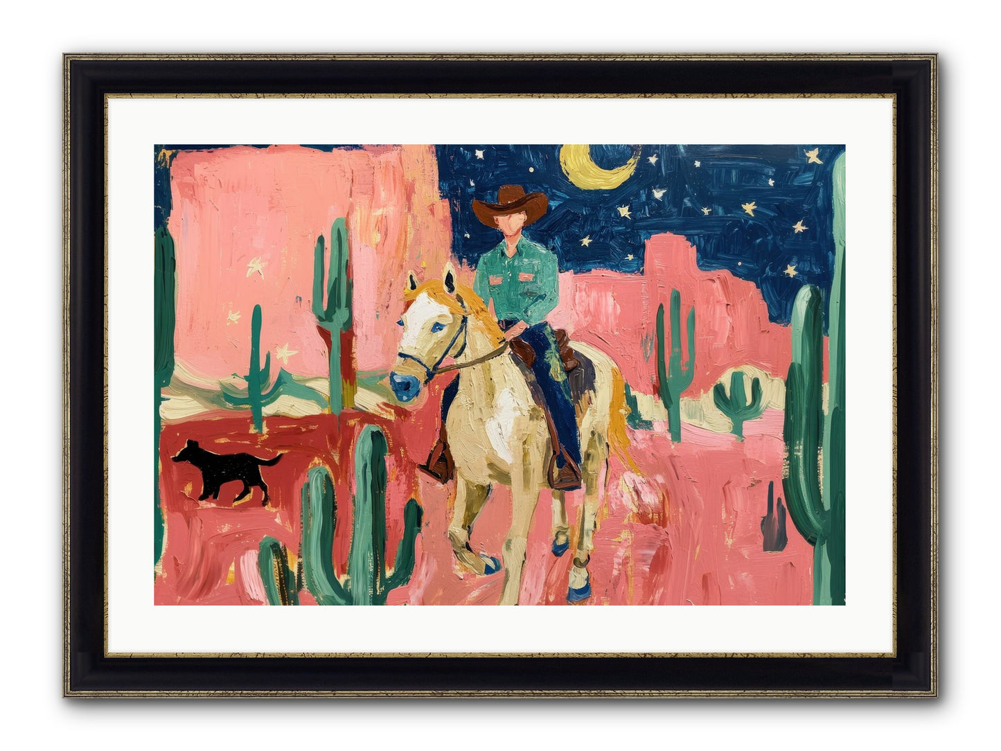 Last Roundup Framed Print - Black & Gold 30x20