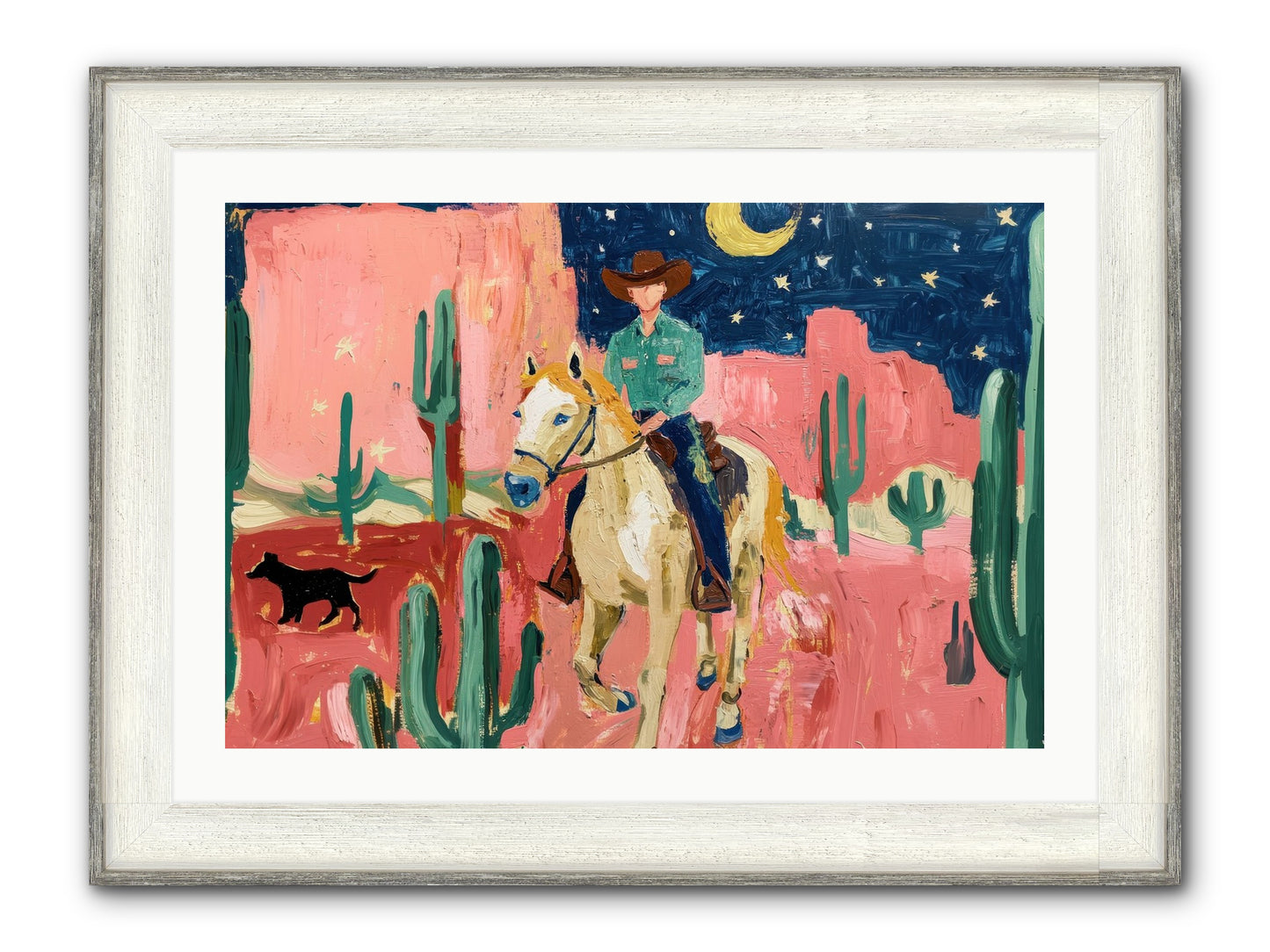 Last Roundup Framed Print - Driftwood White 30x20