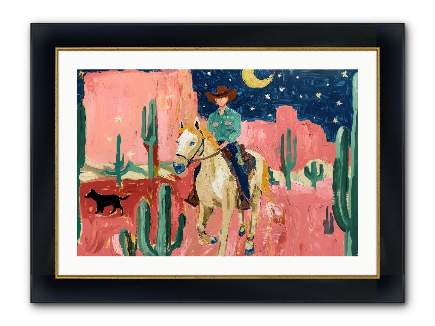 Last Roundup Framed Print - Wide Black w/Gold 30x20