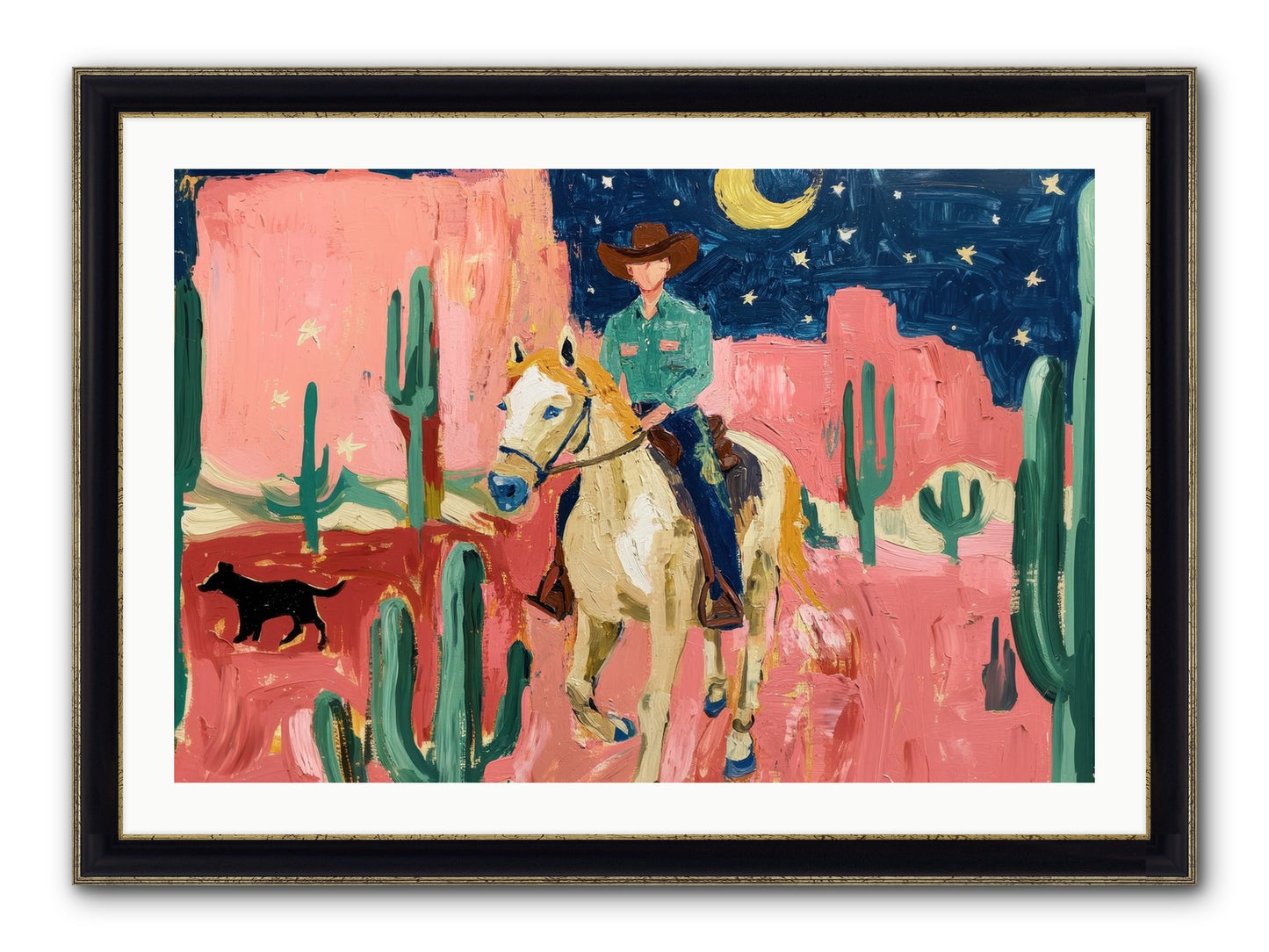 Last Roundup Framed Print - Black & Gold 36x24