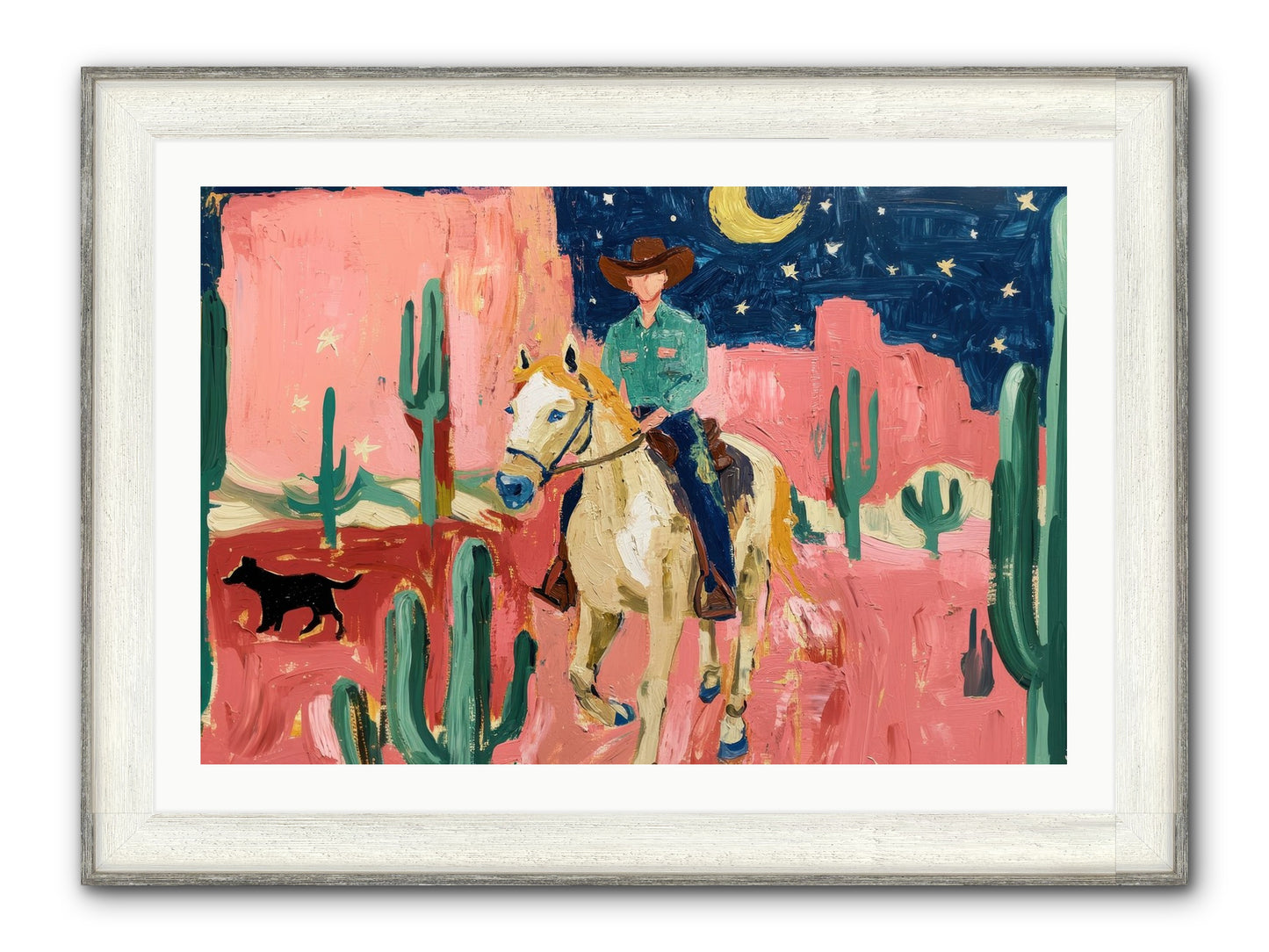 Last Roundup Framed Print - Driftwood White 36x24