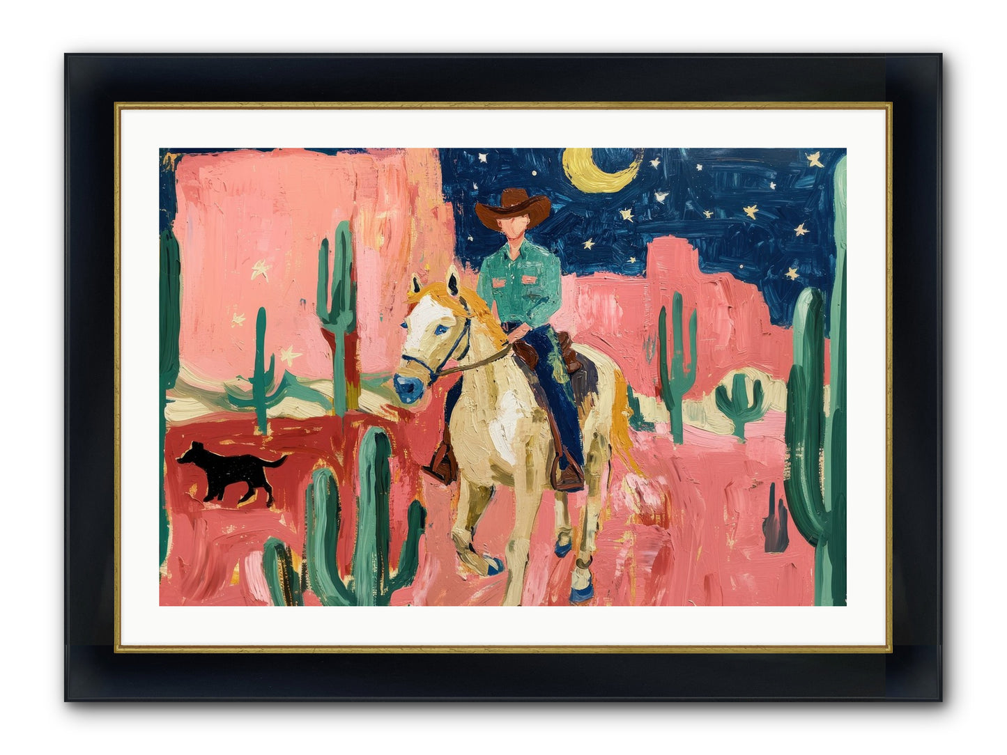 Last Roundup Framed Print - Wide Black w/Gold 36x24