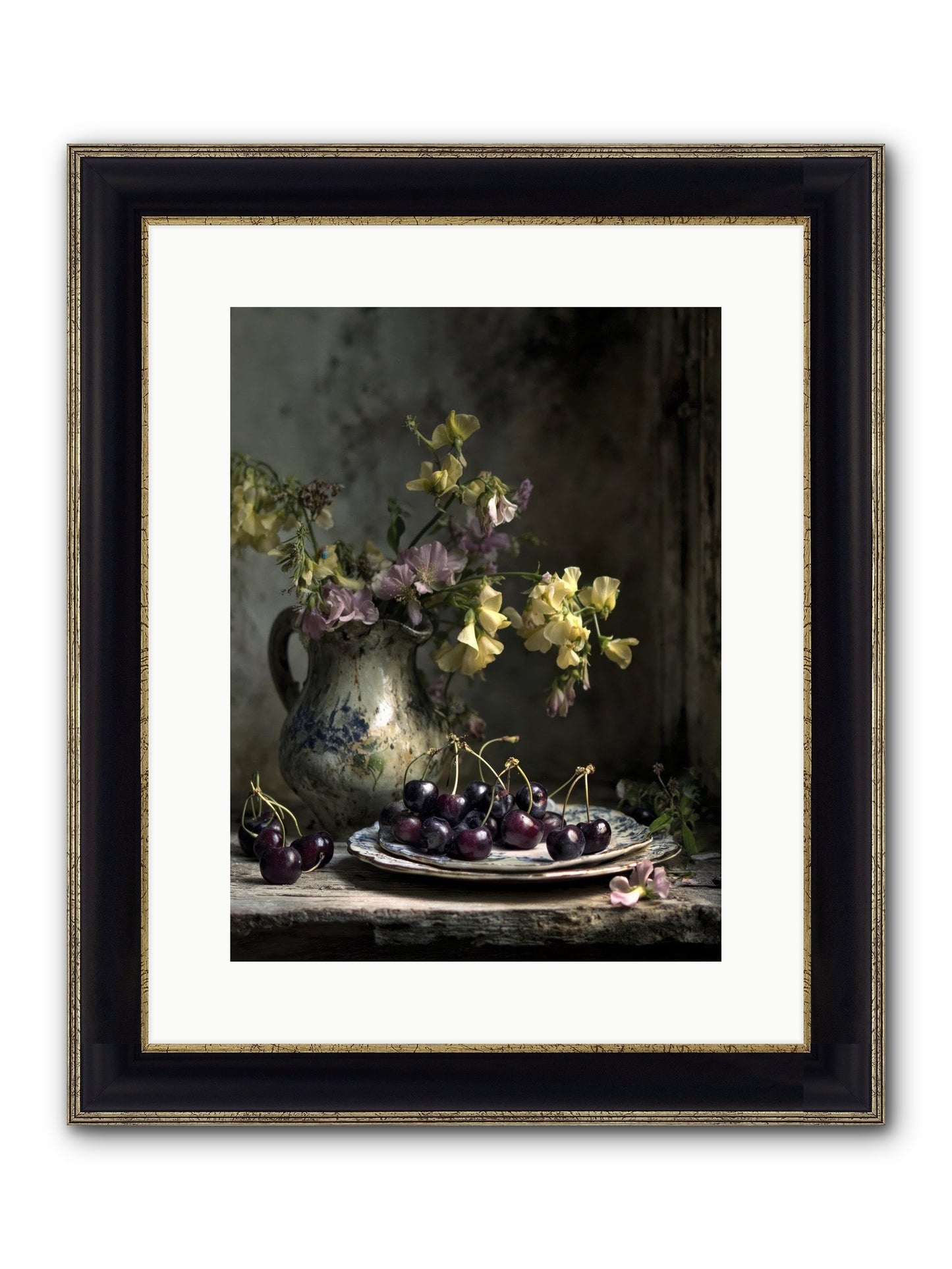 Lately Framed Print - Black & Gold 12x16