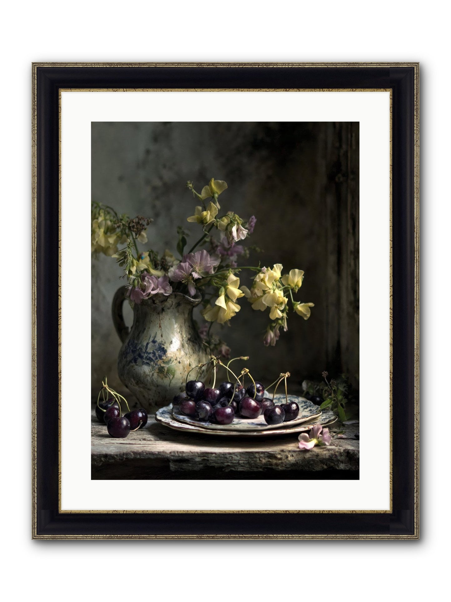 Lately Framed Print - Black & Gold 18x24