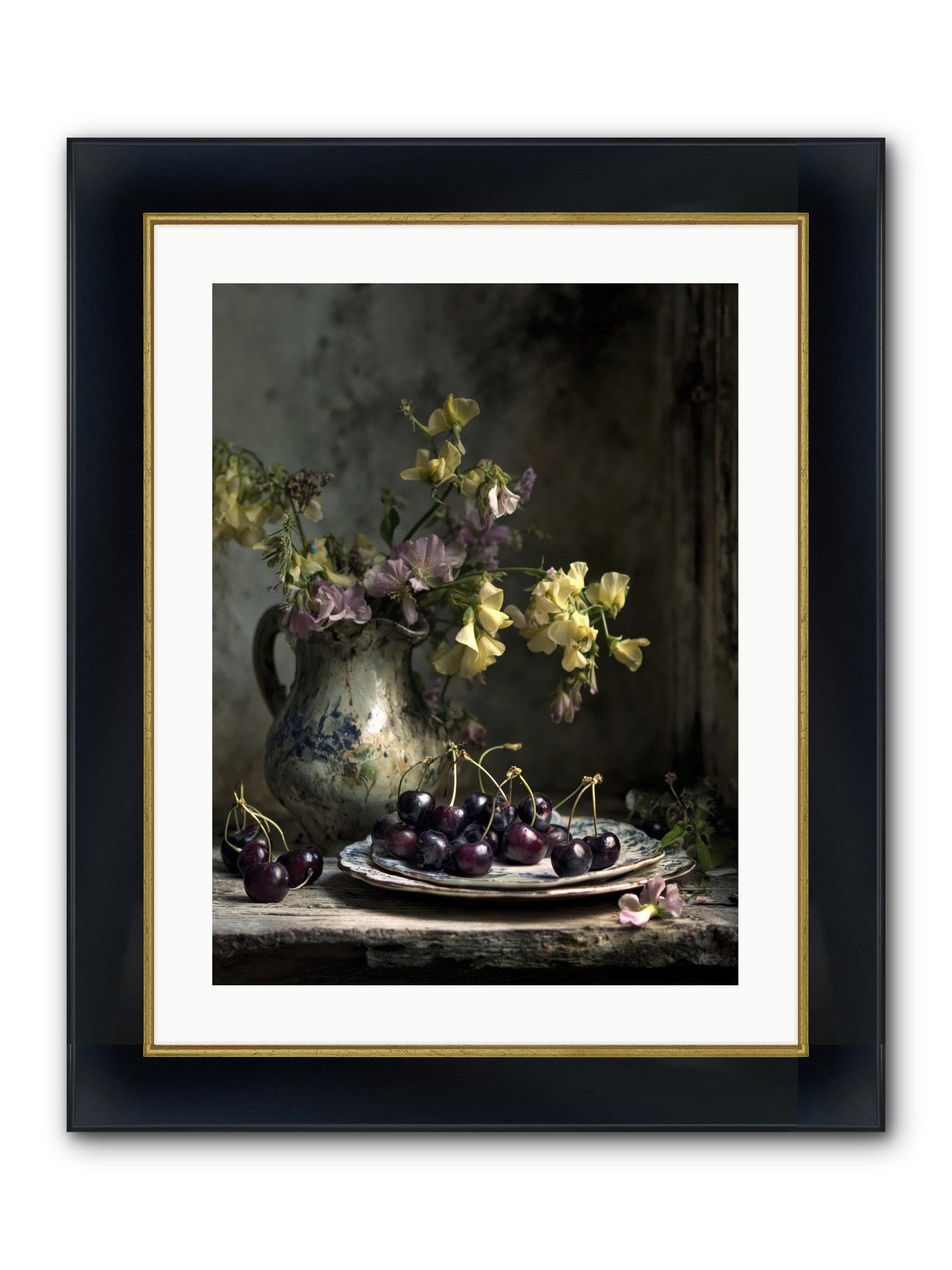 Lately Framed Print - Wide Black w/Gold 18x24