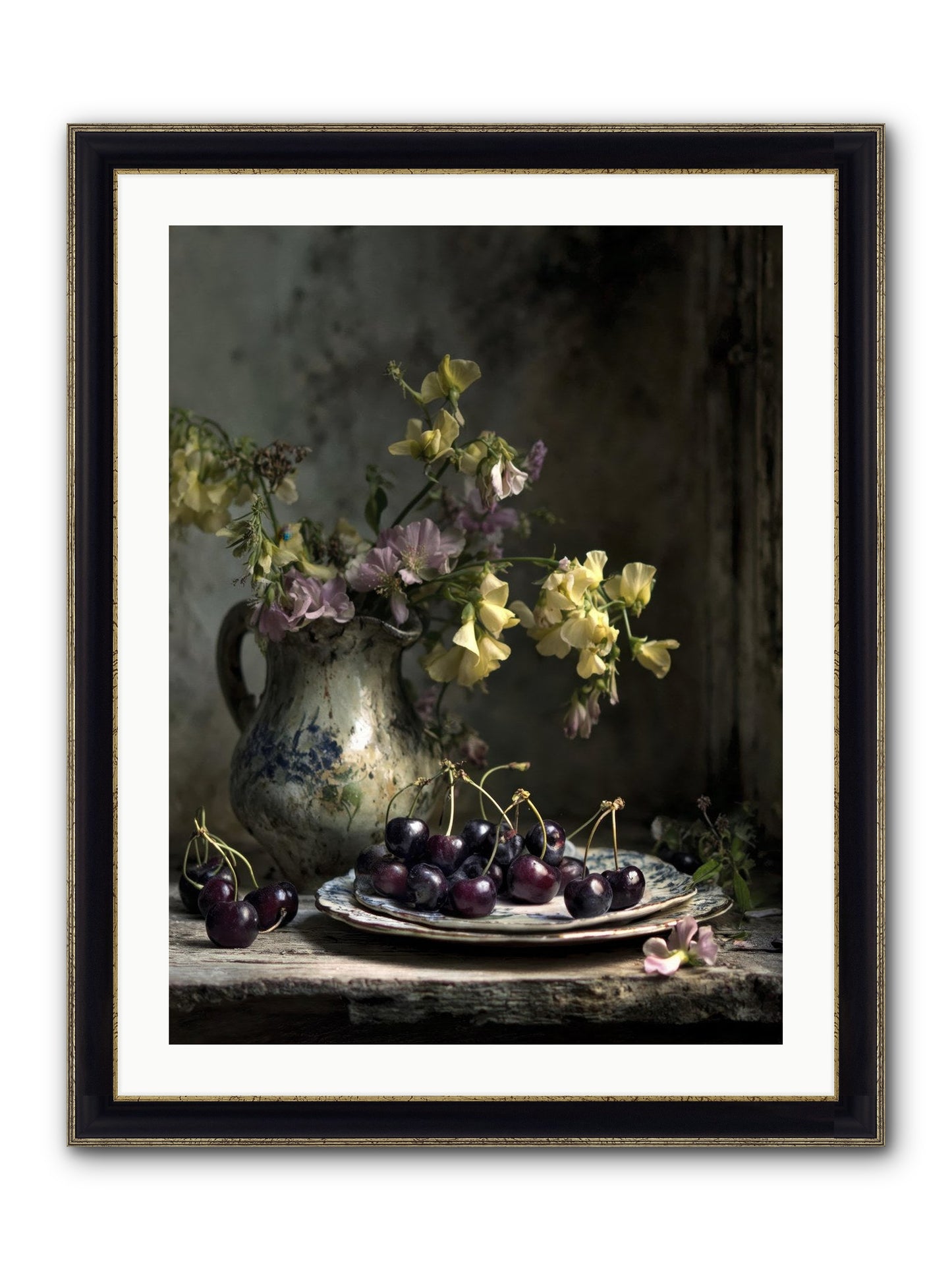 Lately Framed Print - Black & Gold 24x32