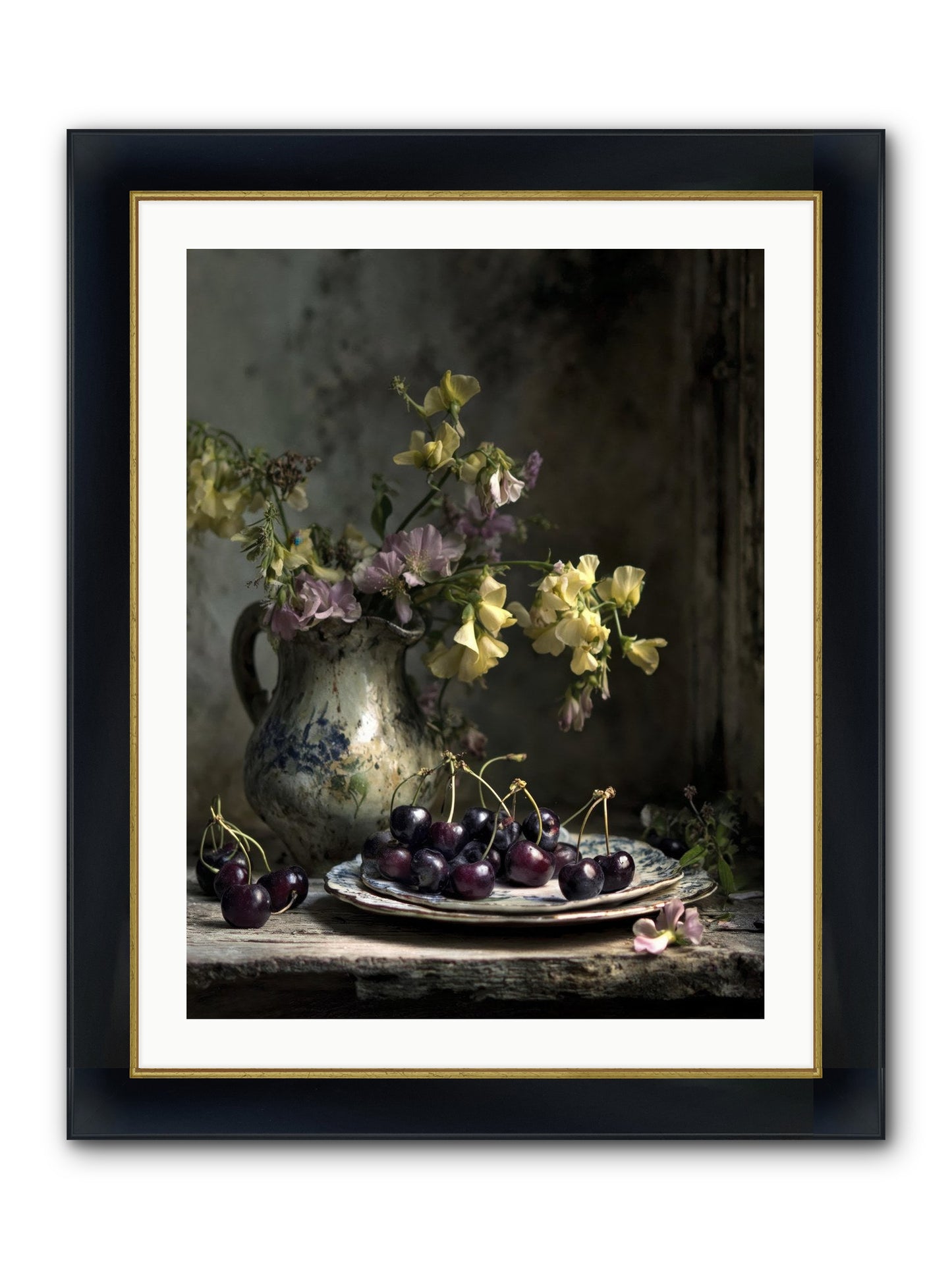 Lately Framed Print - Wide Black w/Gold 24x32