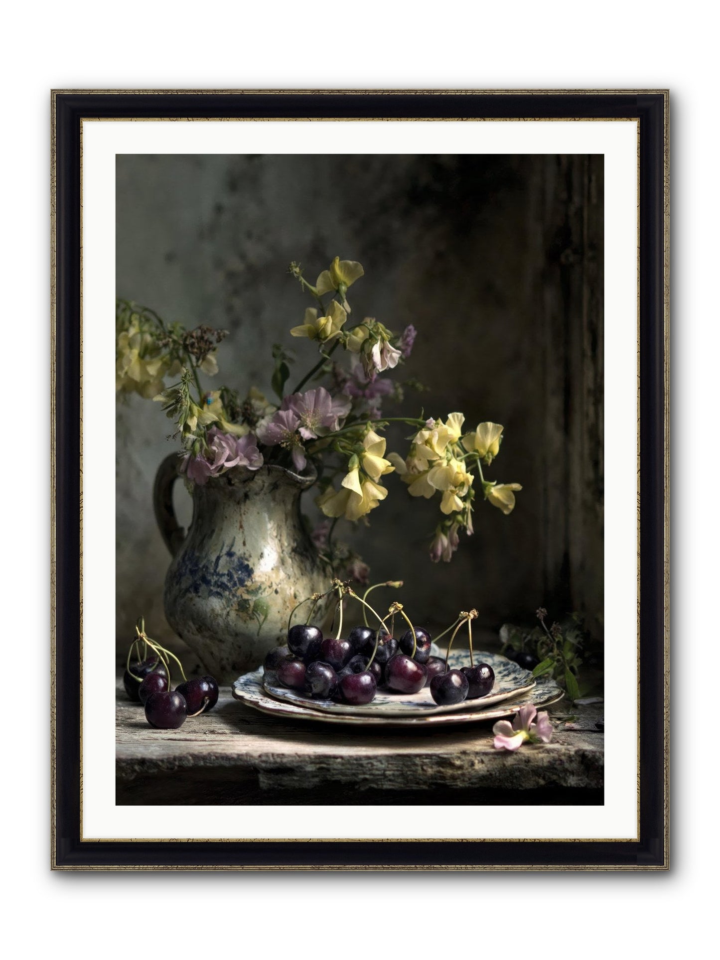 Lately Framed Print - Black & Gold 30x40