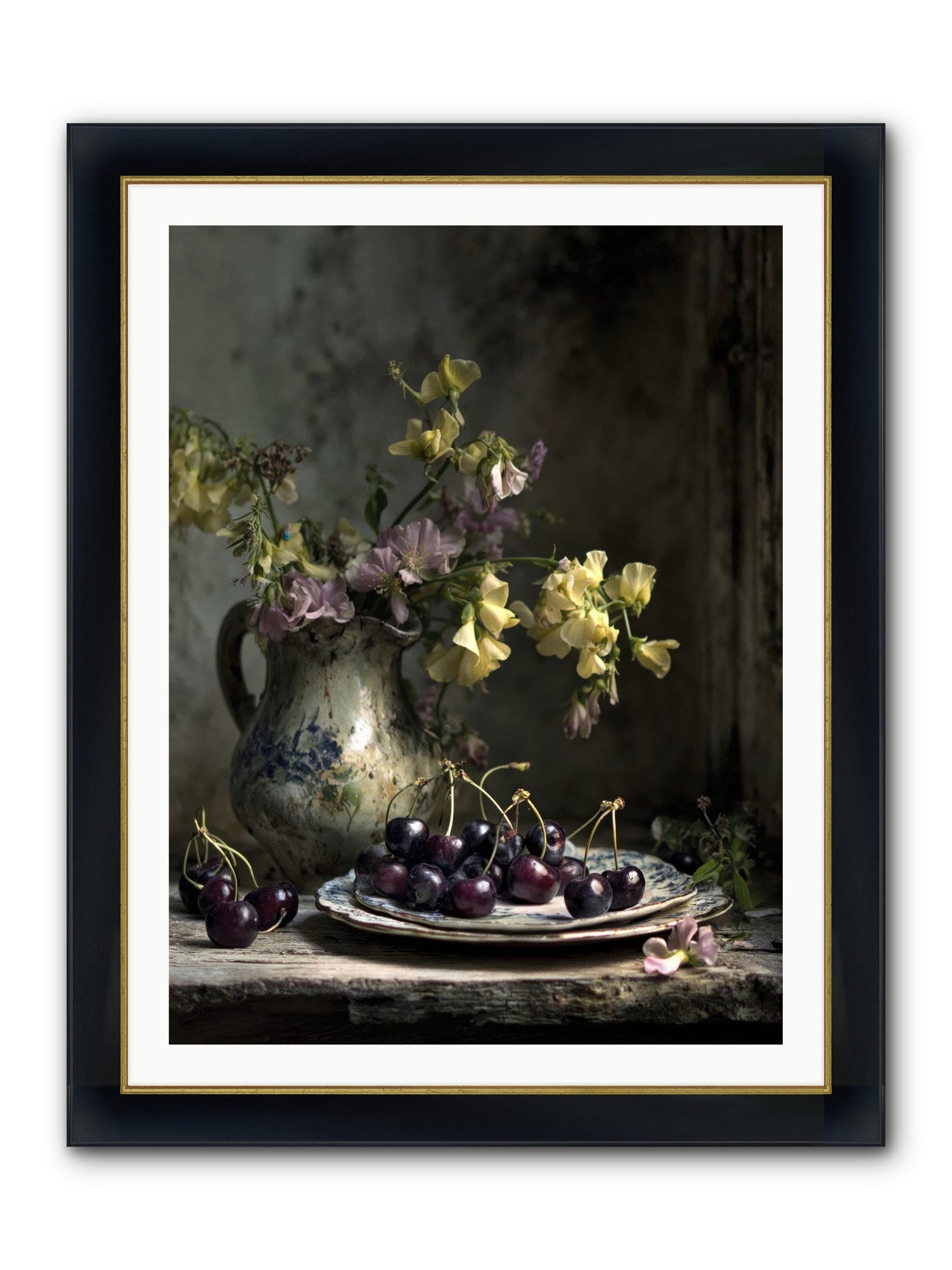 Lately Framed Print - Wide Black w/Gold 30x40