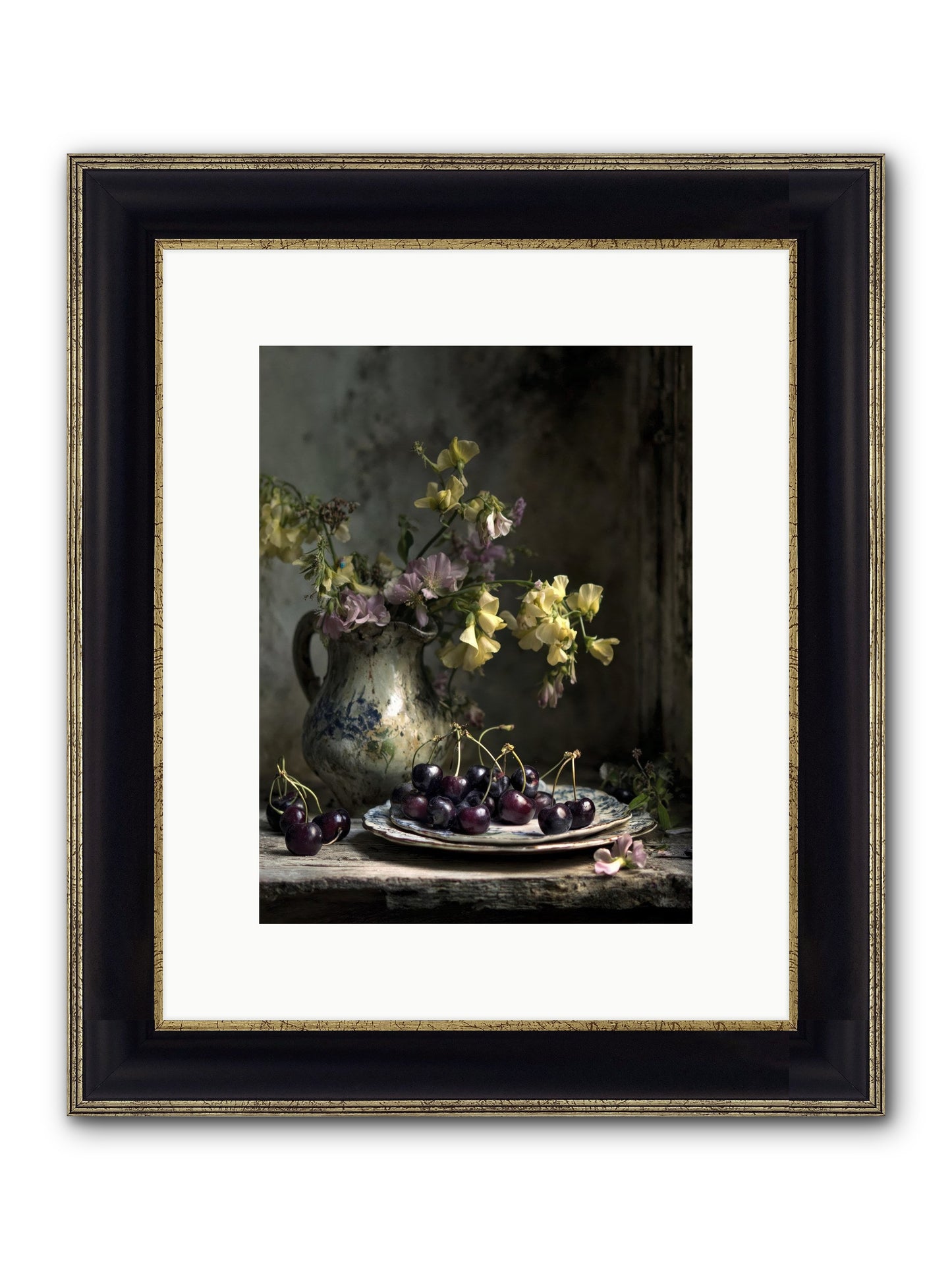 Lately Framed Print - Black & Gold 9x12