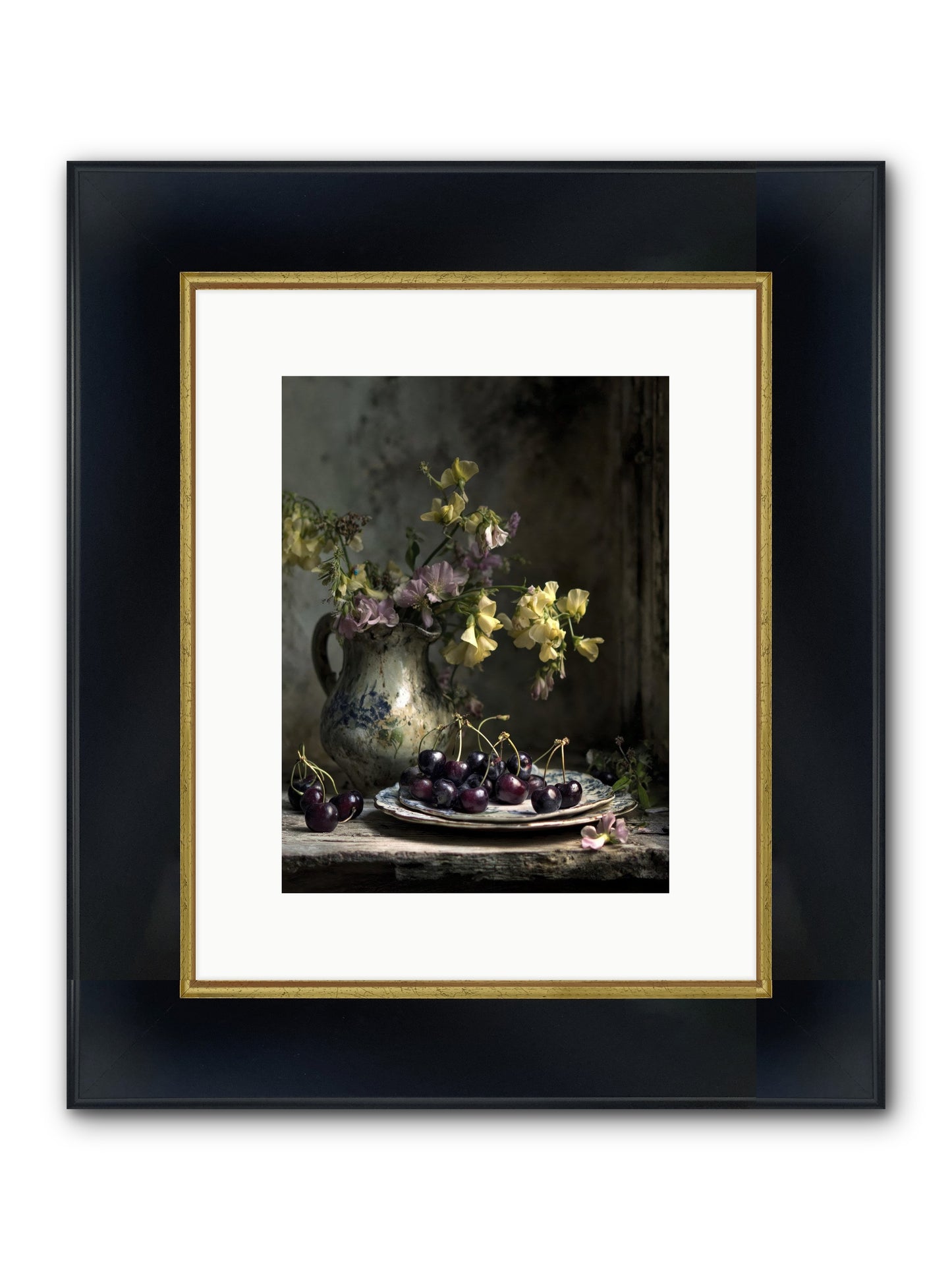Lately Framed Print - Wide Black w/Gold 9x12