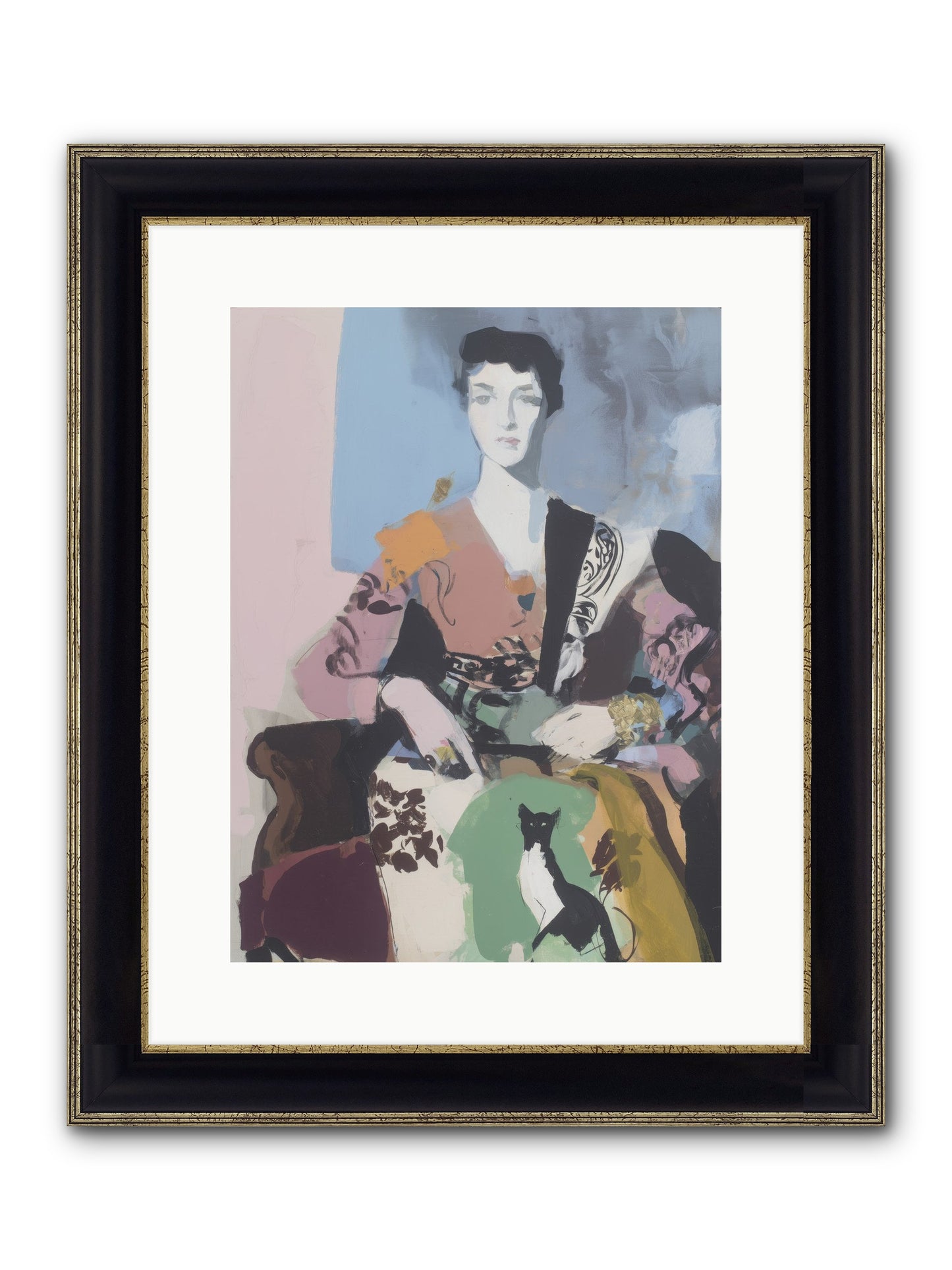 Laurel’s Whisper Framed Print - Black & Gold 12x16
