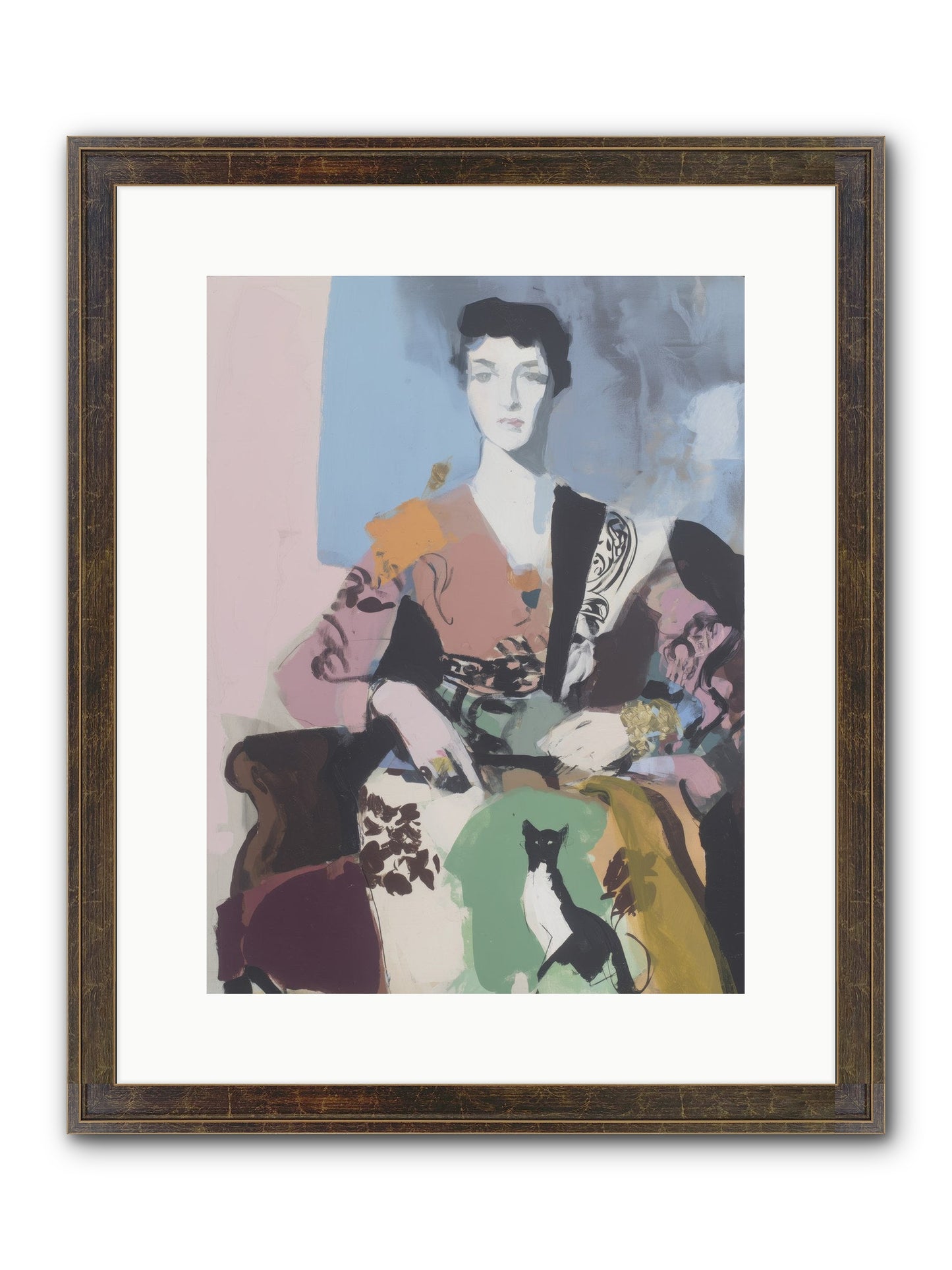 Laurel’s Whisper Framed Print - Slimwoods Black/Gold 12x16