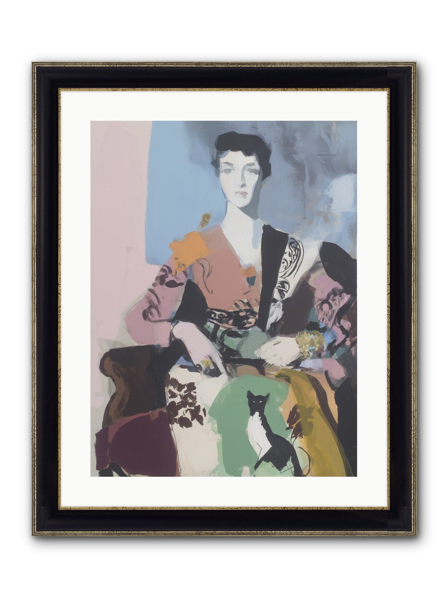 Laurel’s Whisper Framed Print - Black & Gold 18x24
