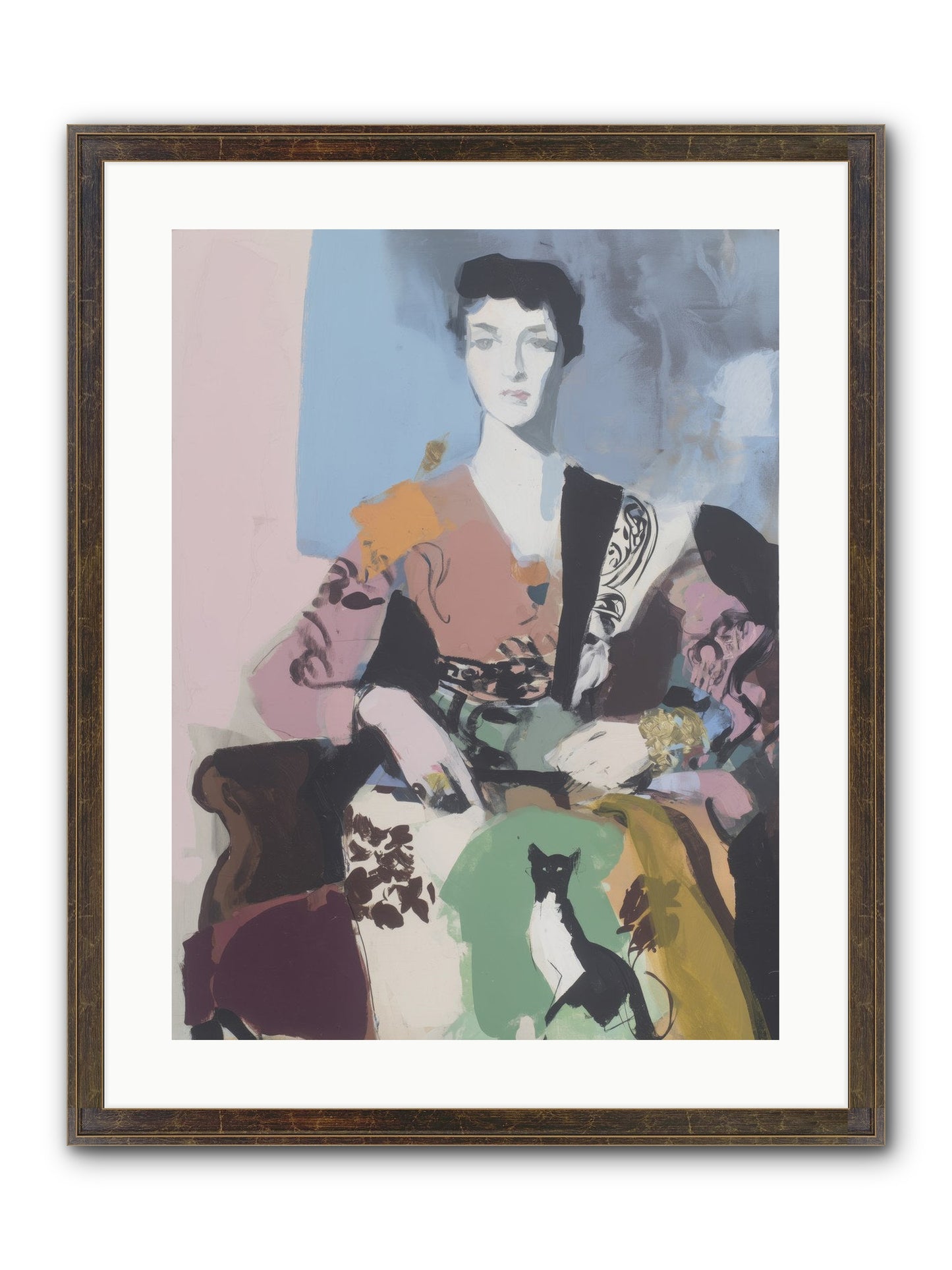 Laurel’s Whisper Framed Print - Slimwoods Black/Gold 18x24
