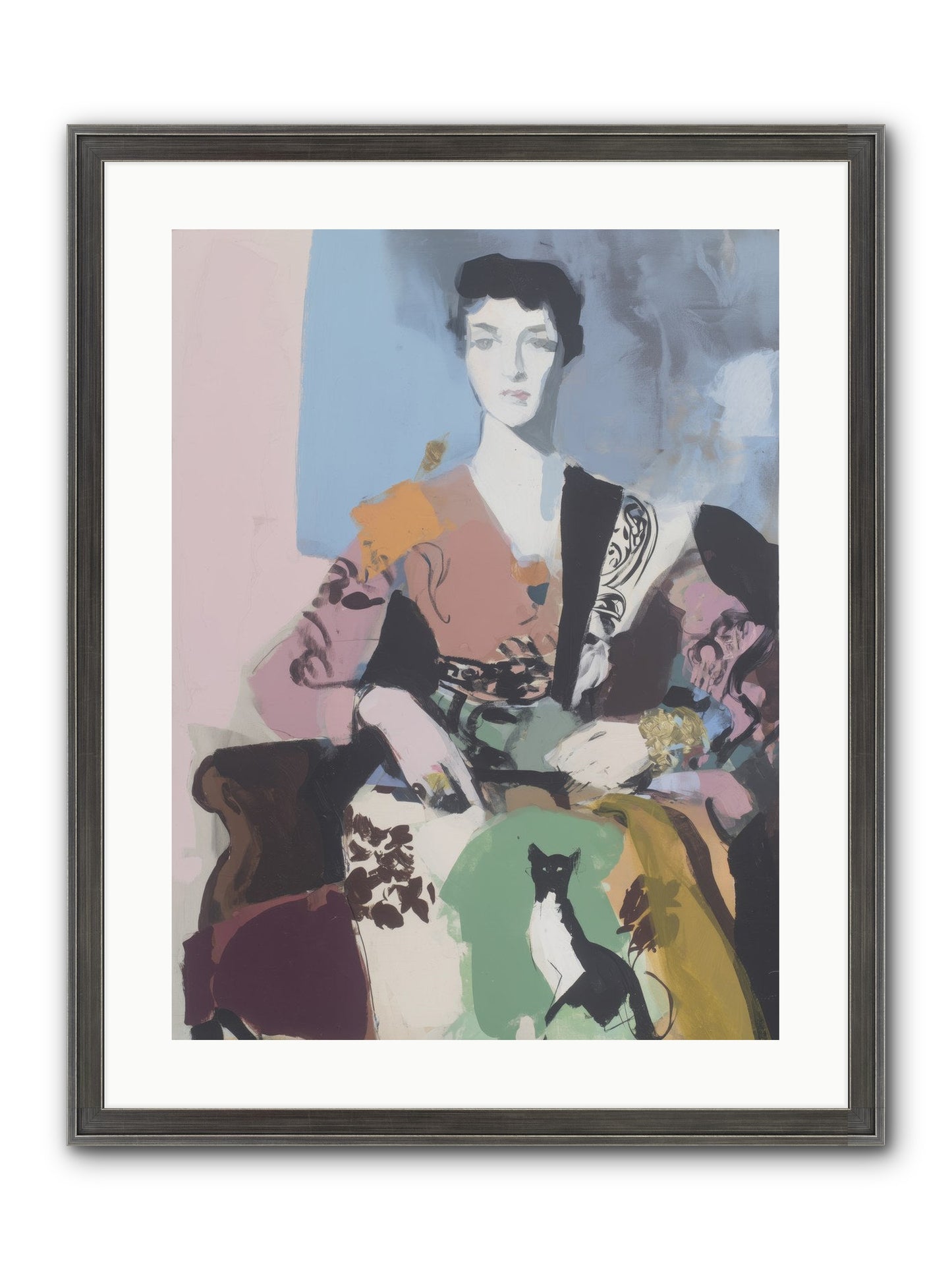 Laurel’s Whisper Framed Print - Slimwoods Black/Silver 18x24