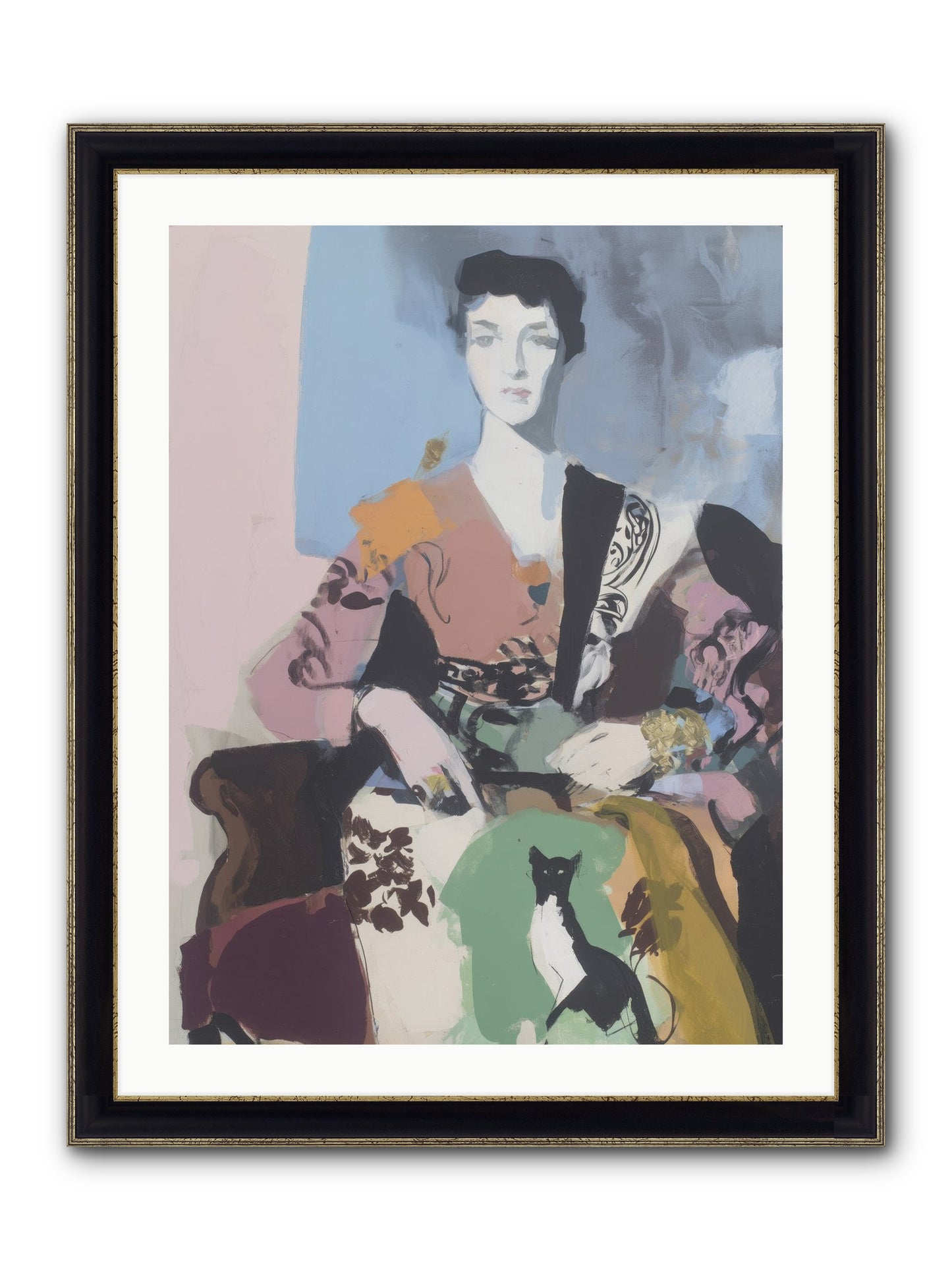 Laurel’s Whisper Framed Print - Black & Gold 24x32
