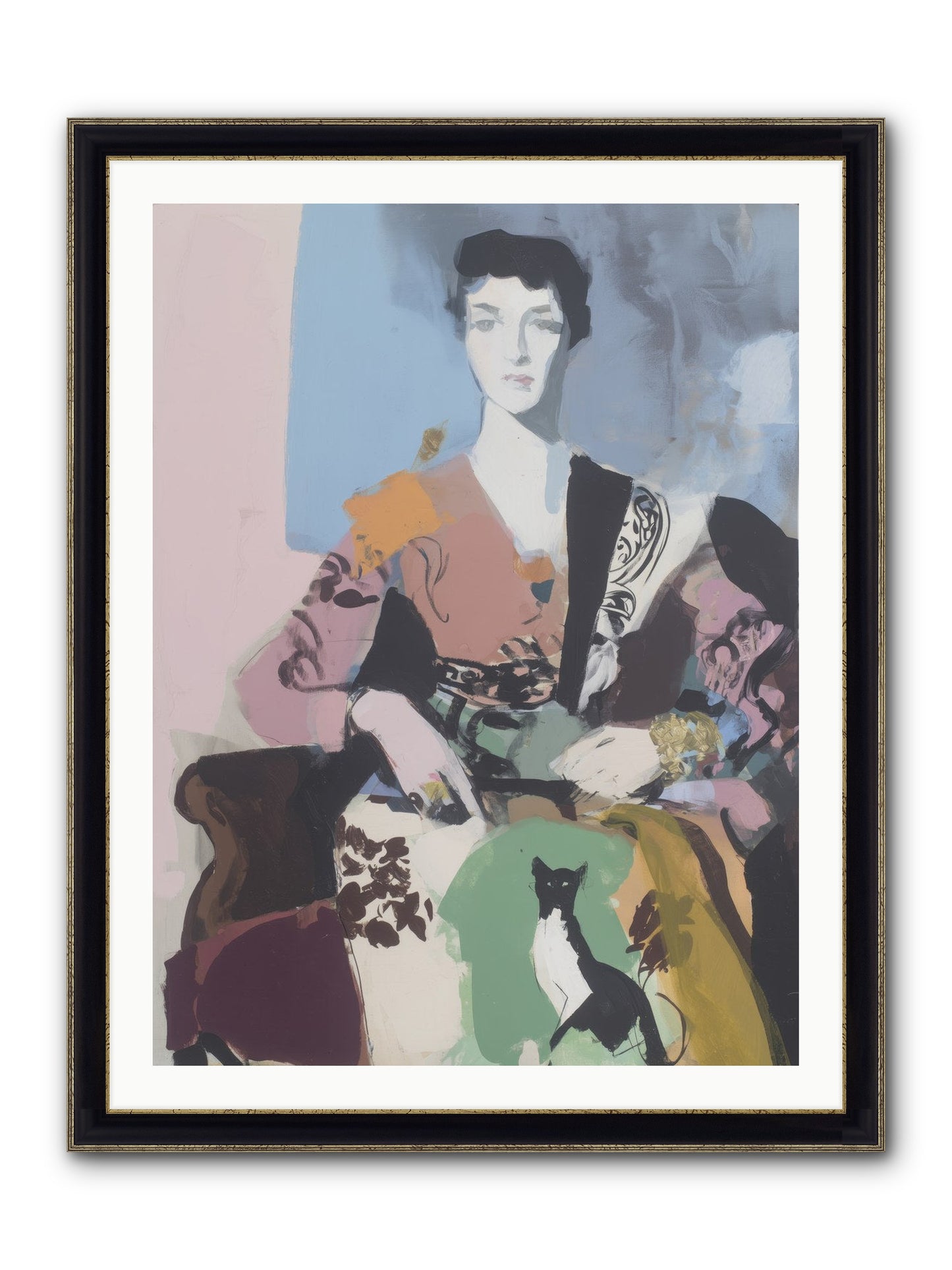 Laurel’s Whisper Framed Print - Black & Gold 30x40
