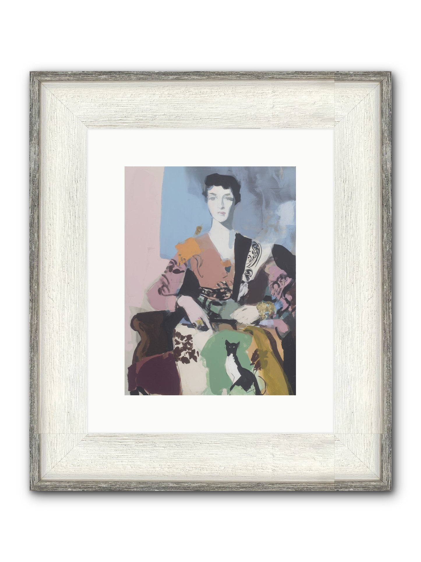 Laurel’s Whisper Framed Print - Driftwood White 9x12