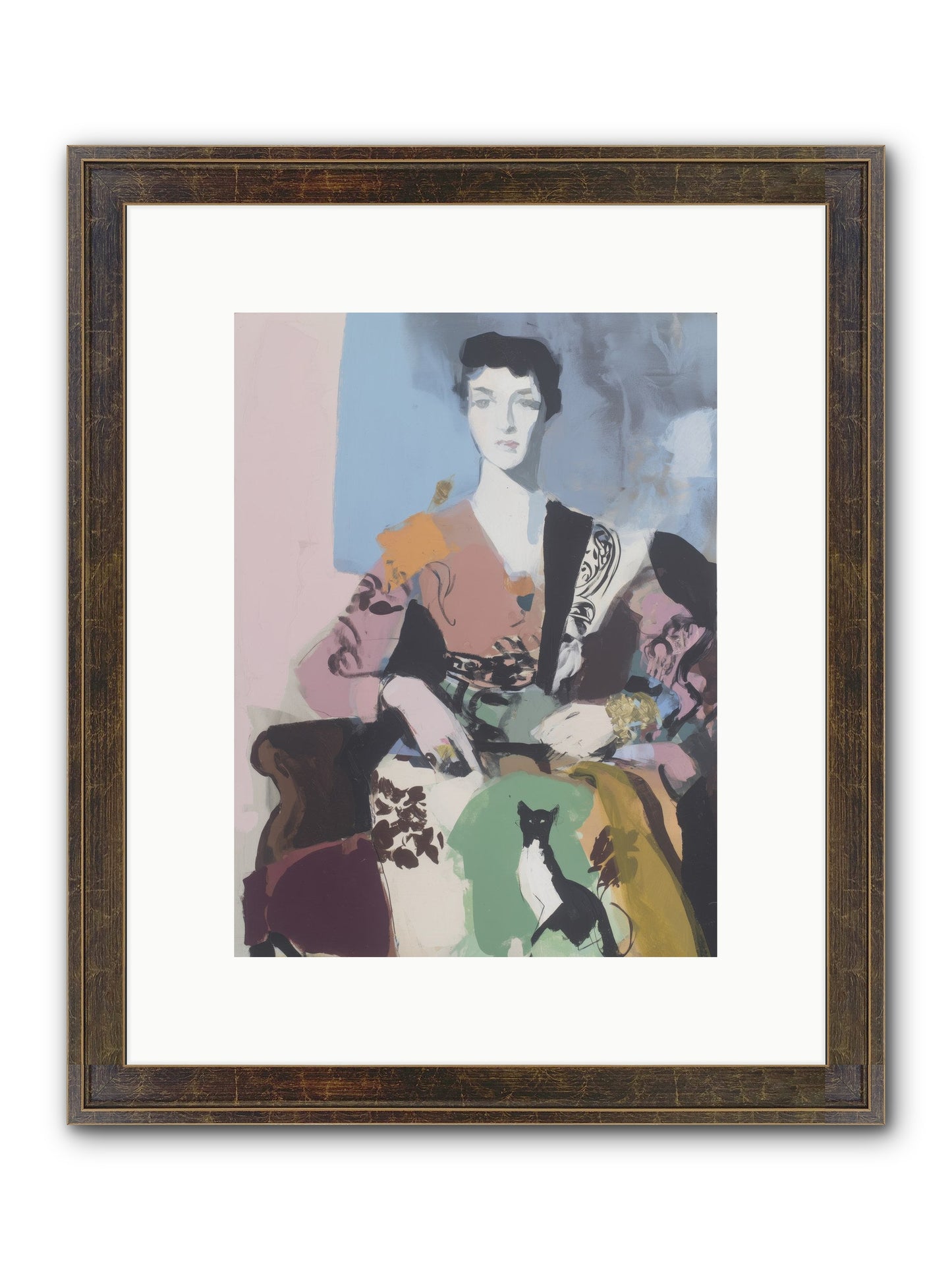 Laurel’s Whisper Framed Print - Slimwoods Black/Gold 9x12
