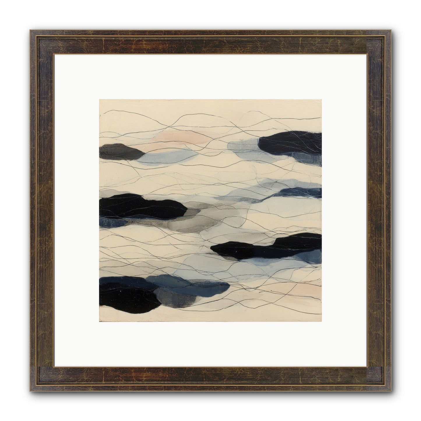 Lava Framed Print - Slimwoods Black/Gold 10x10