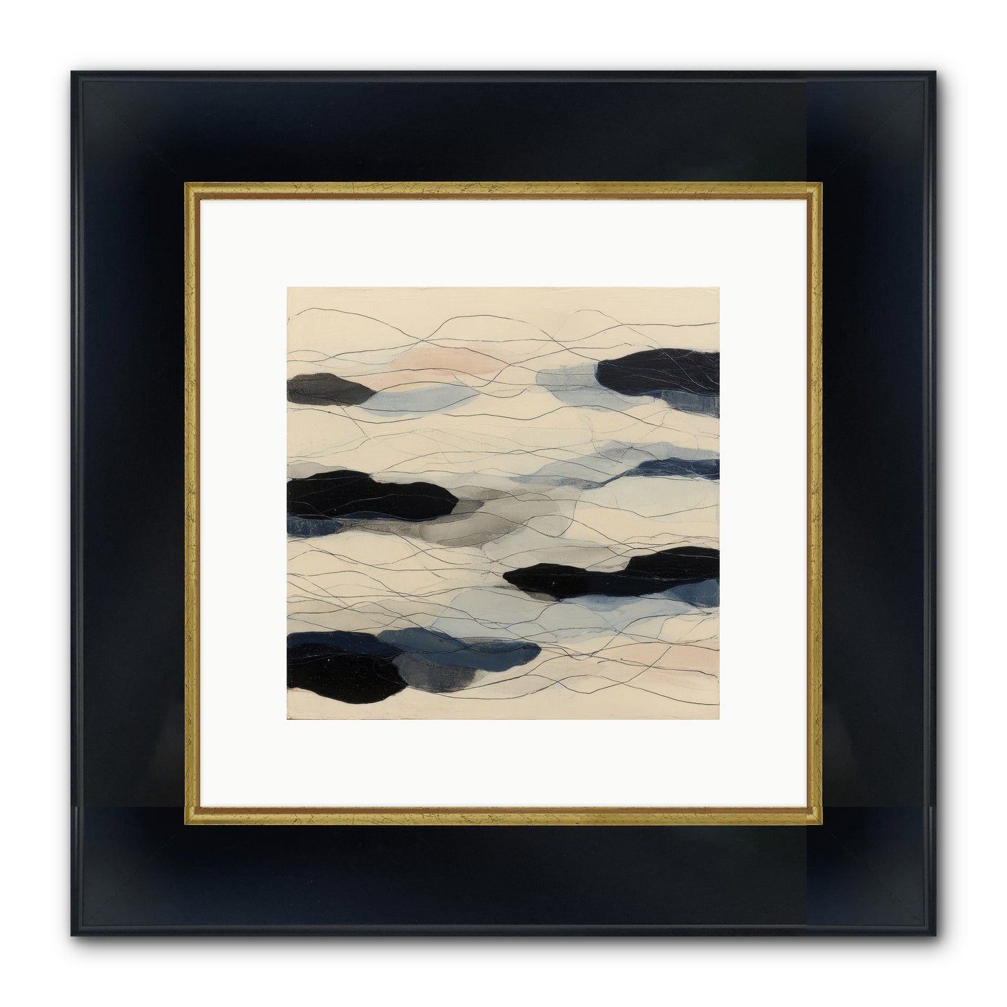 Lava Framed Print - Wide Black w/Gold 10x10