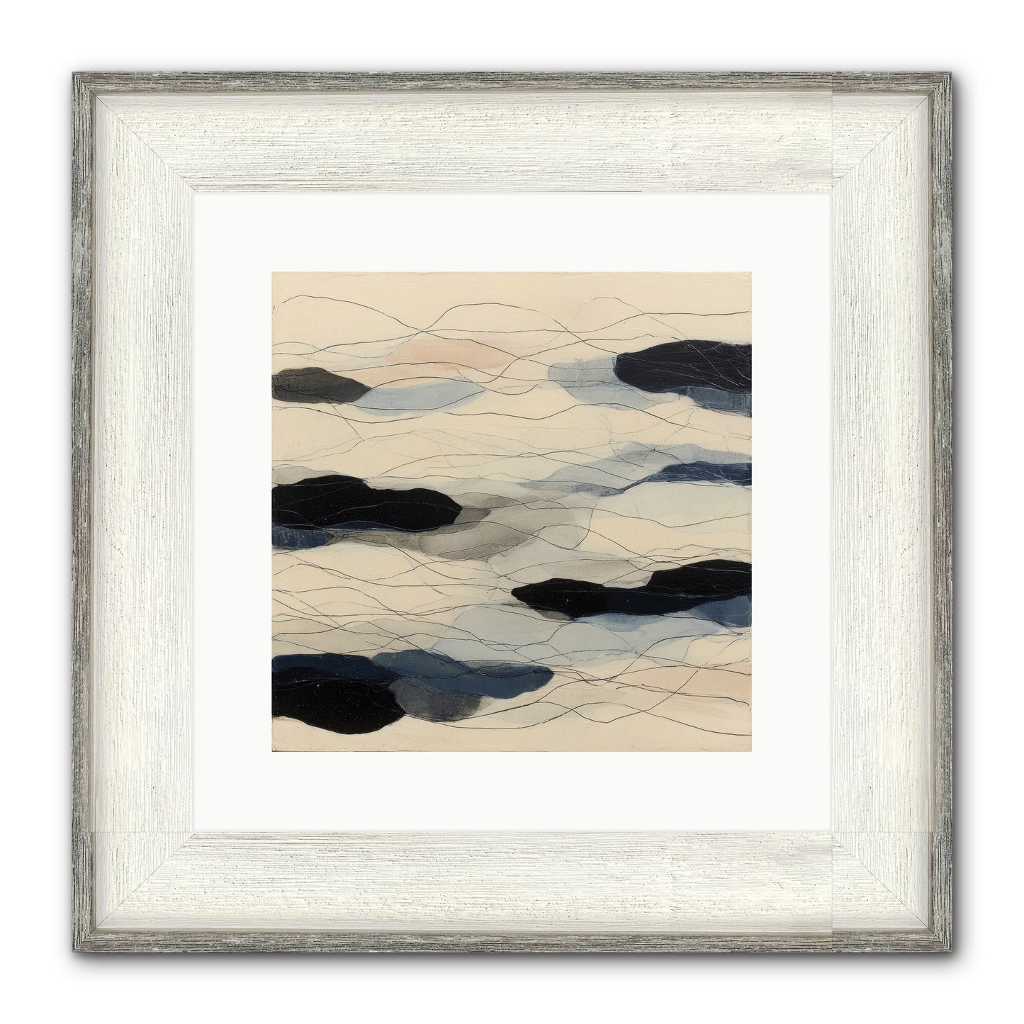 Lava Framed Print - Driftwood White 12x12