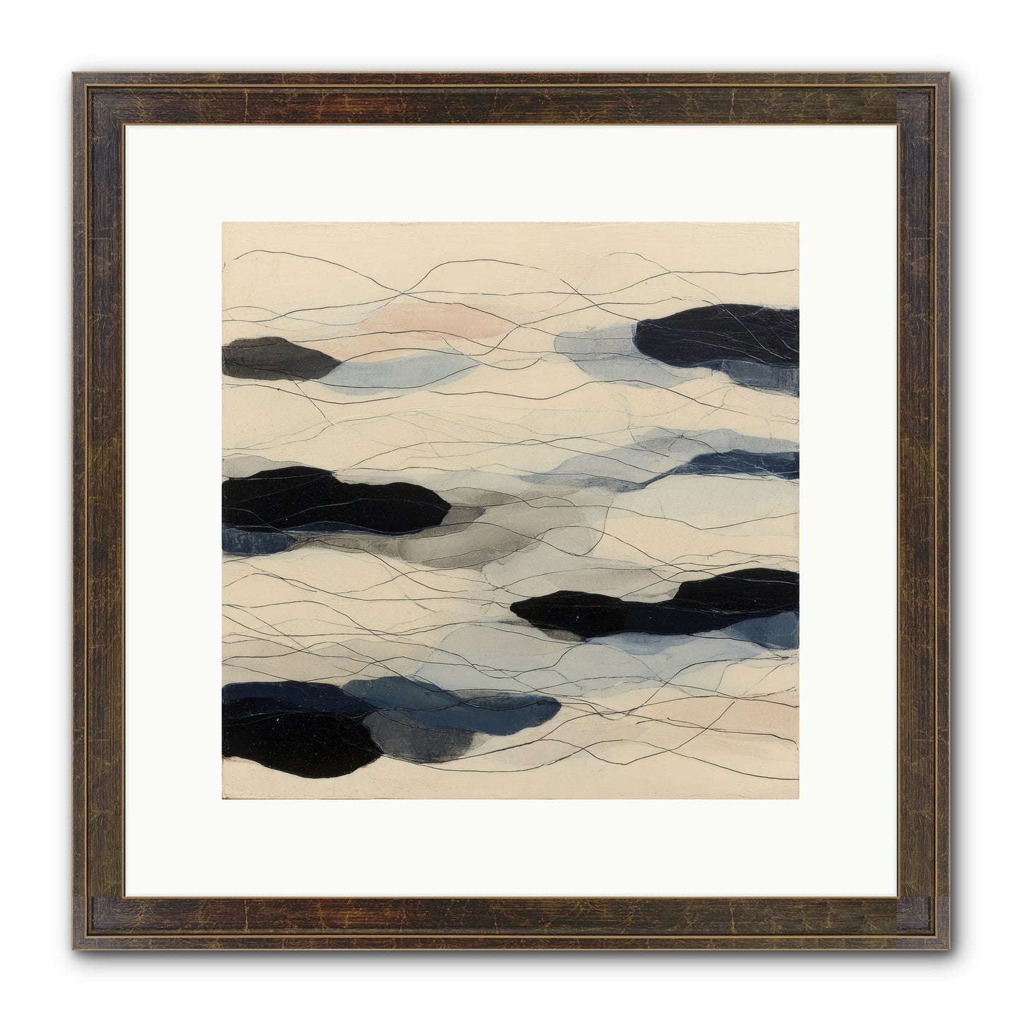 Lava Framed Print - Slimwoods Black/Gold 12x12