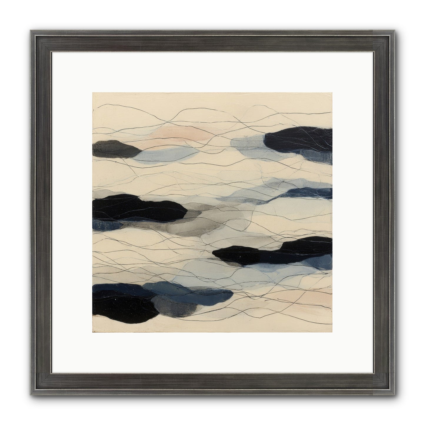 Lava Framed Print - Slimwoods Black/Silver 12x12