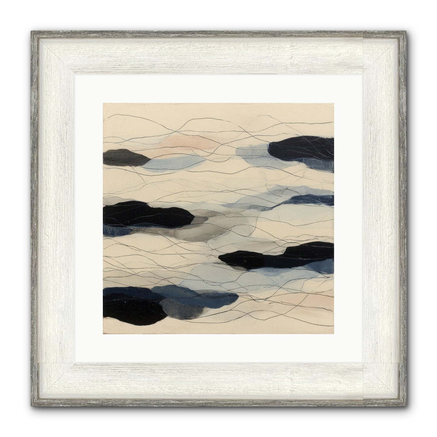 Lava Framed Print - Driftwood White 16x16